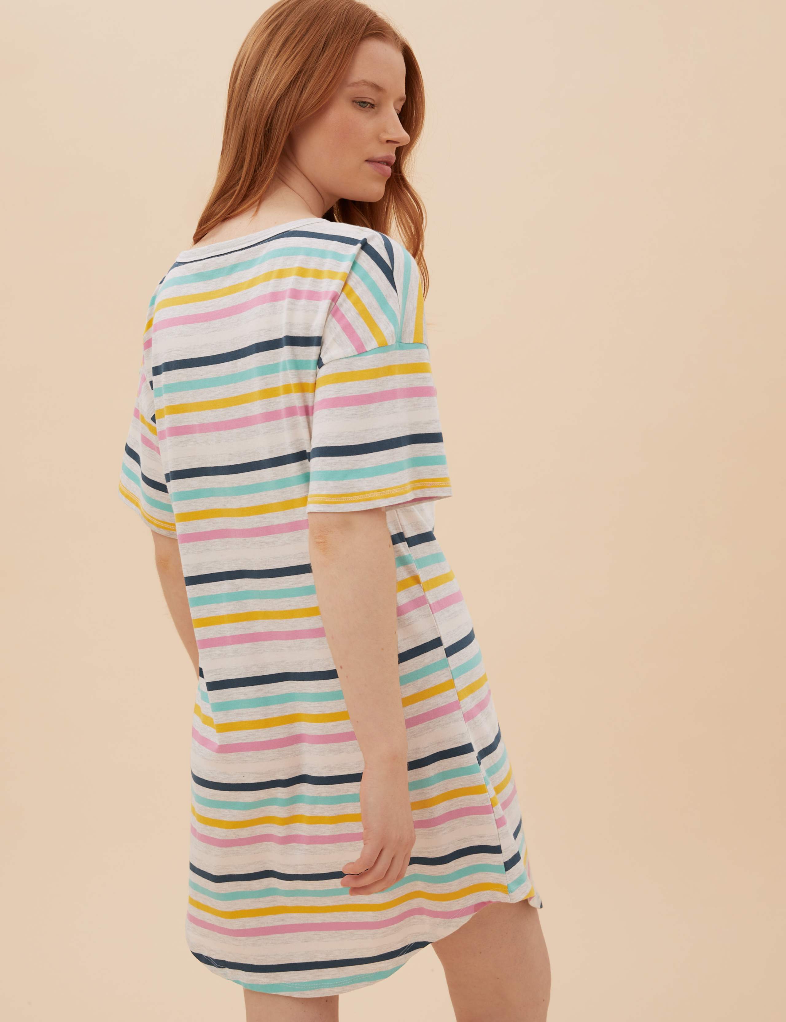 Cotton Striped Short Nightdress 4 of 5