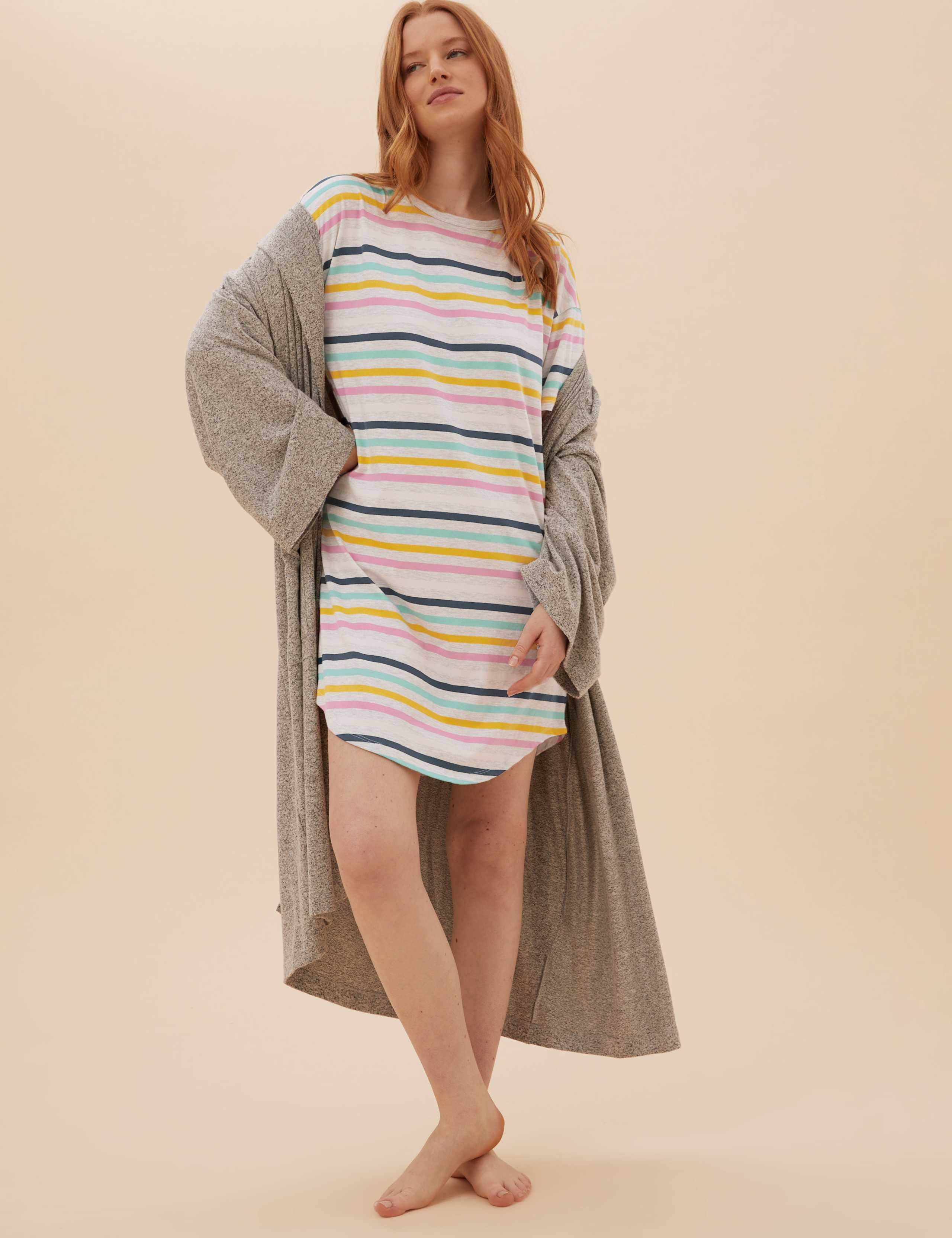 Cotton Striped Short Nightdress 5 of 5