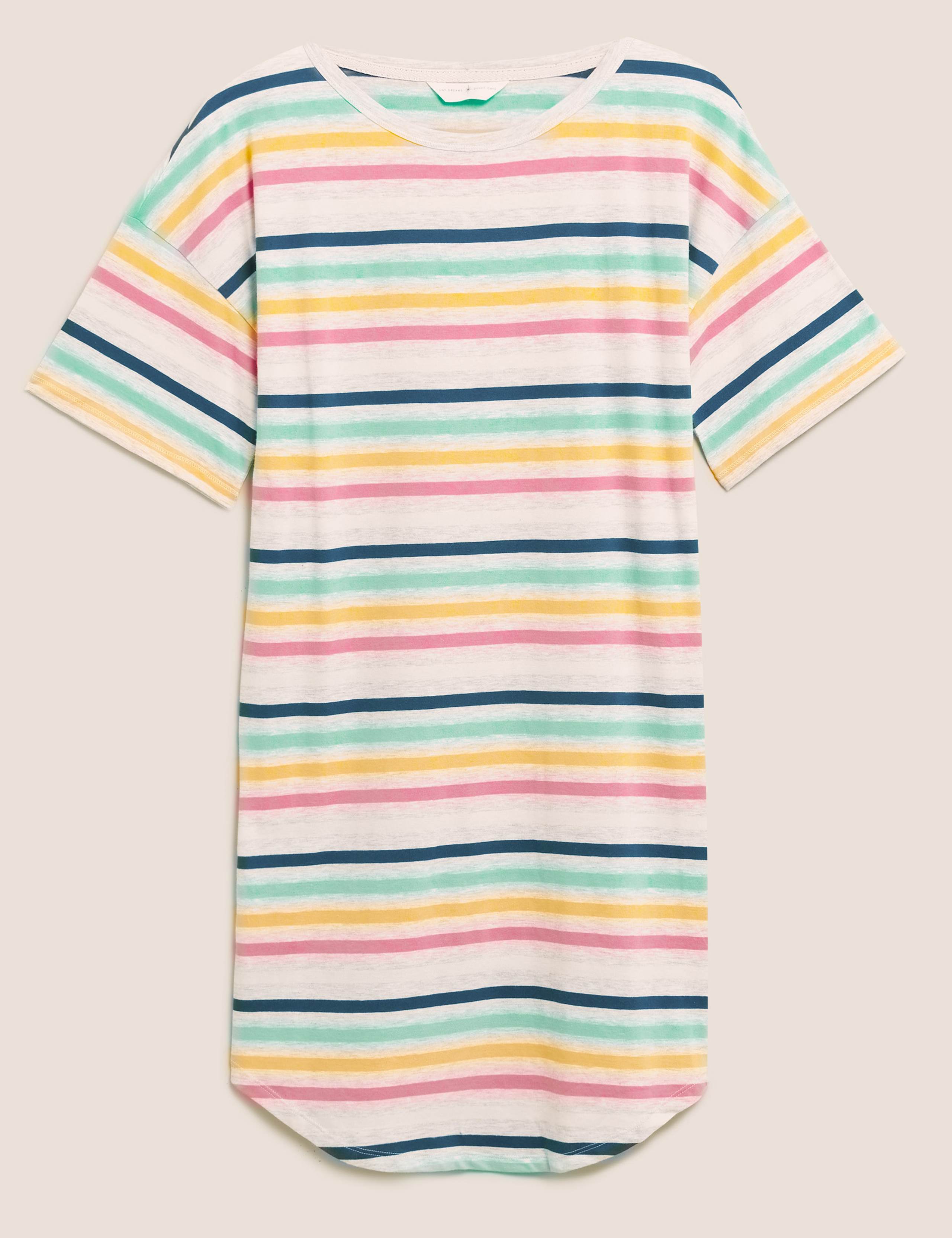 Cotton Striped Short Nightdress 2 of 5