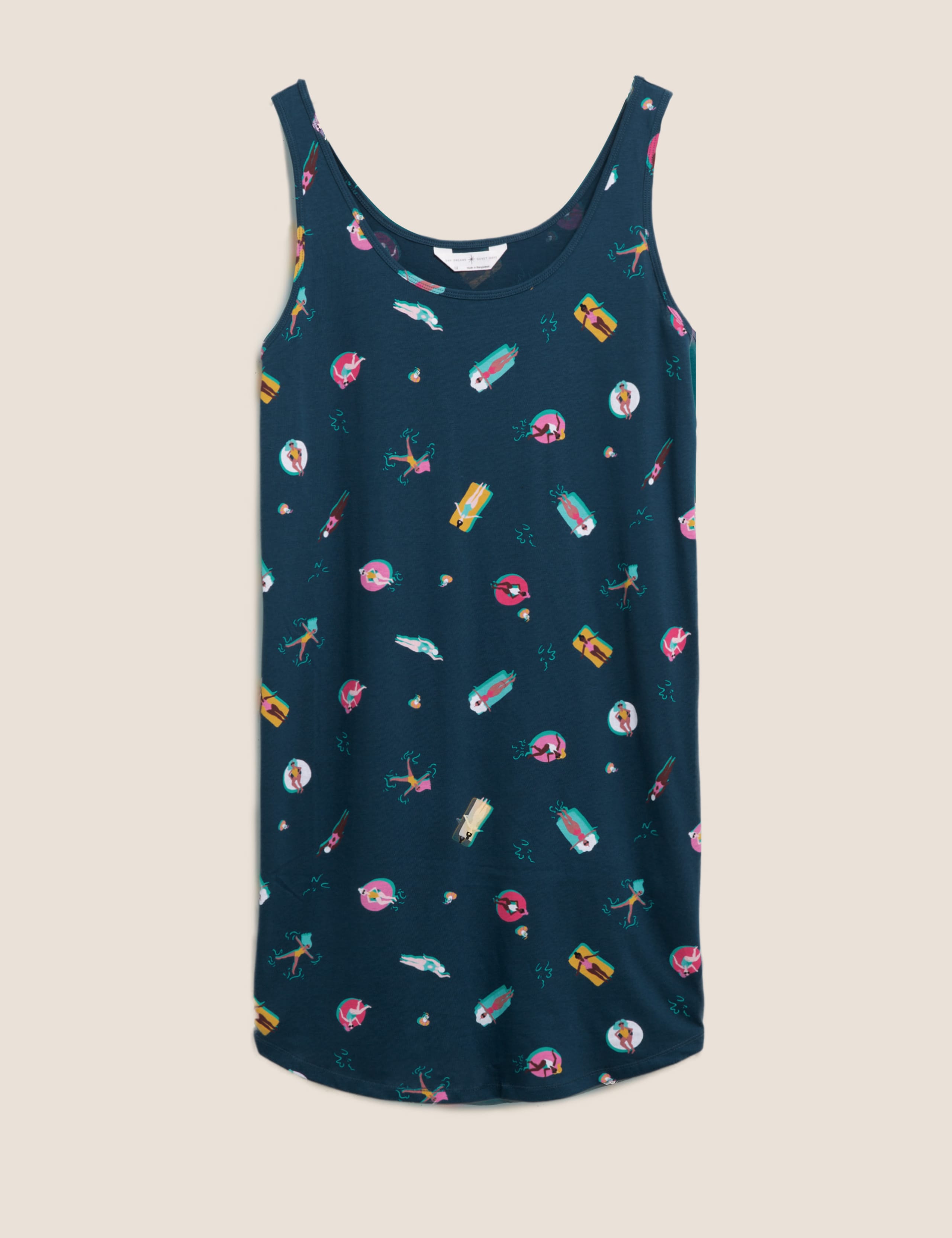 Pure Cotton Pool Print Short Nightdress 2 of 4