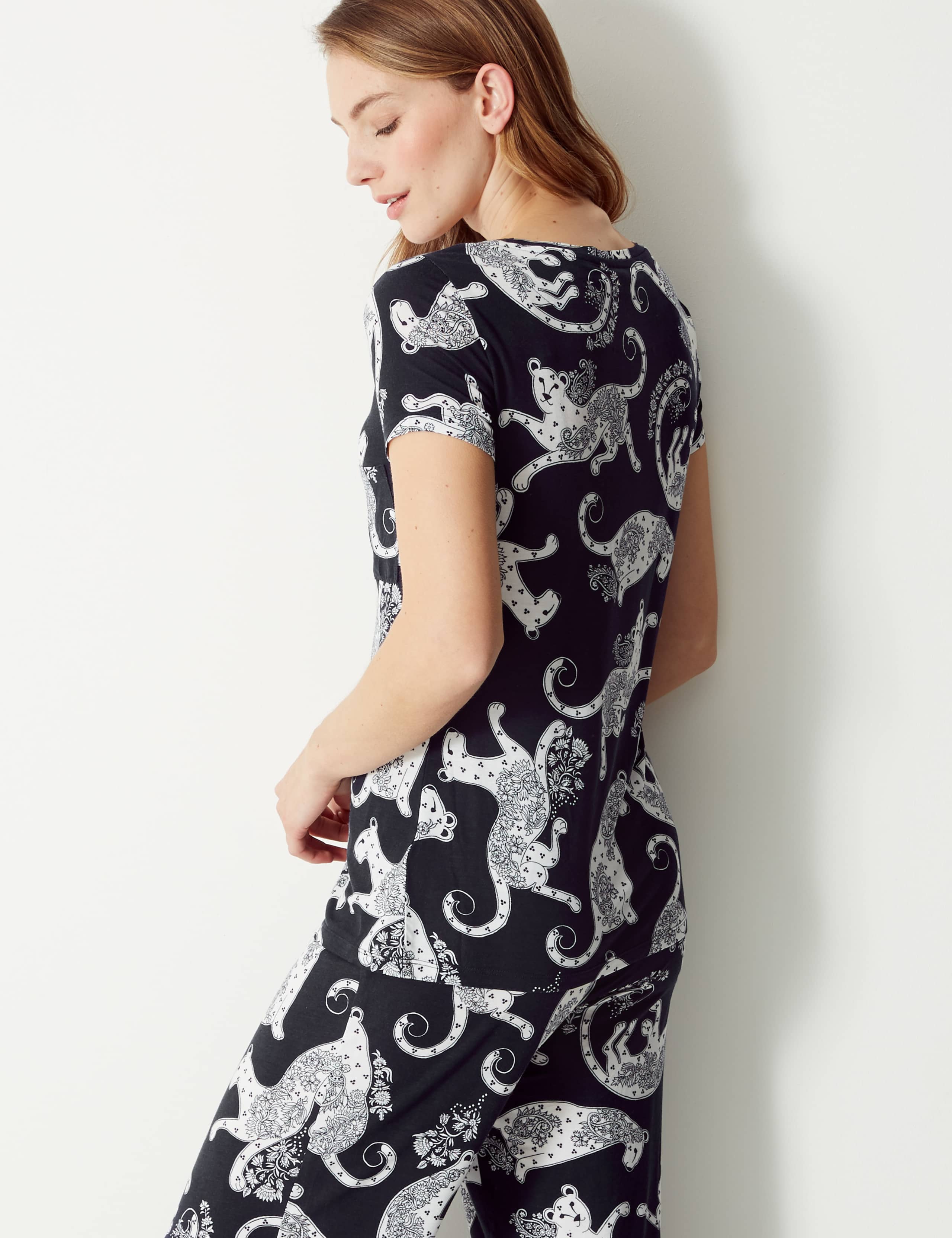 Leopard Short Sleeve Pyjama Top 4 of 4