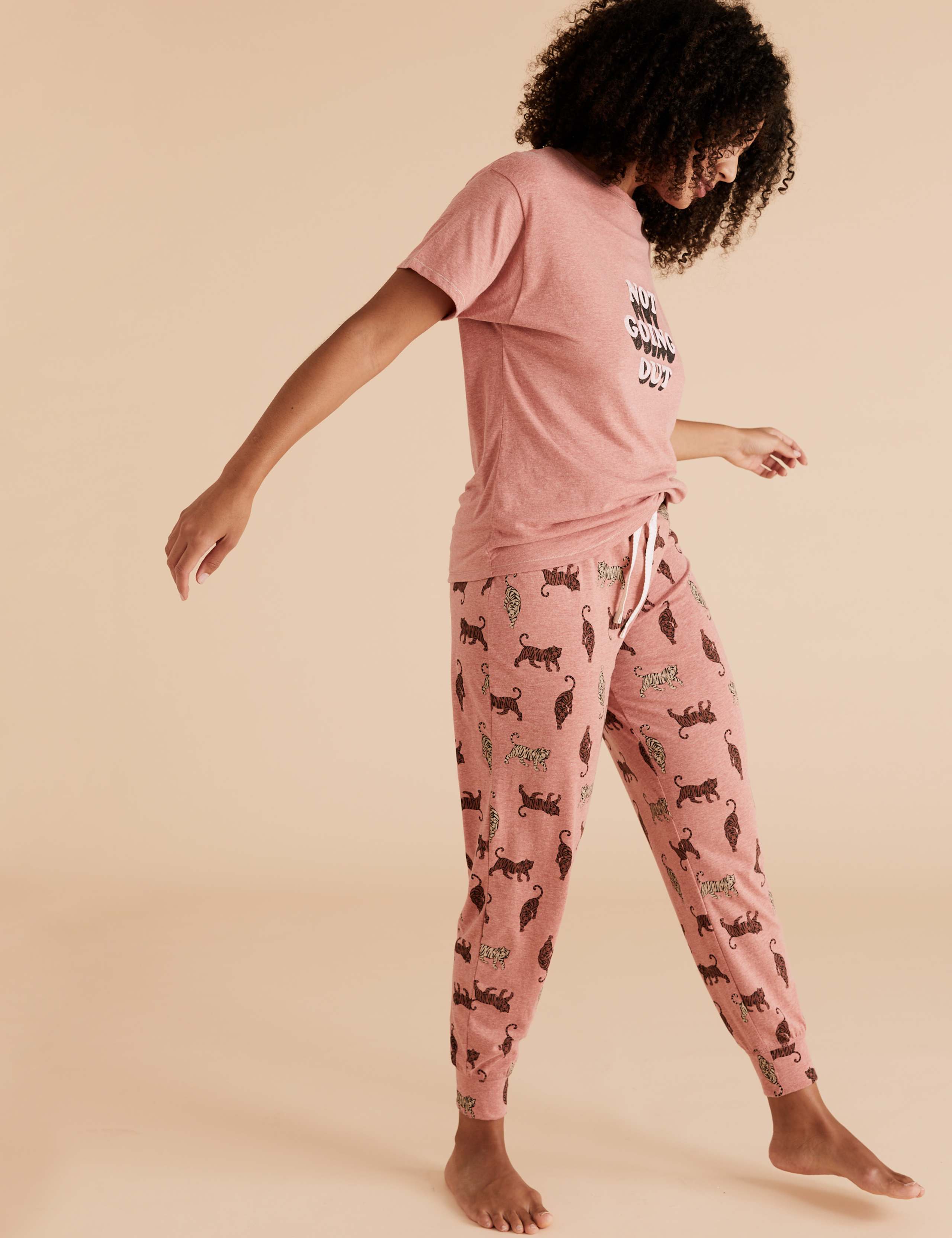 Cotton Not Going Out Slogan Pyjama Top 5 of 5