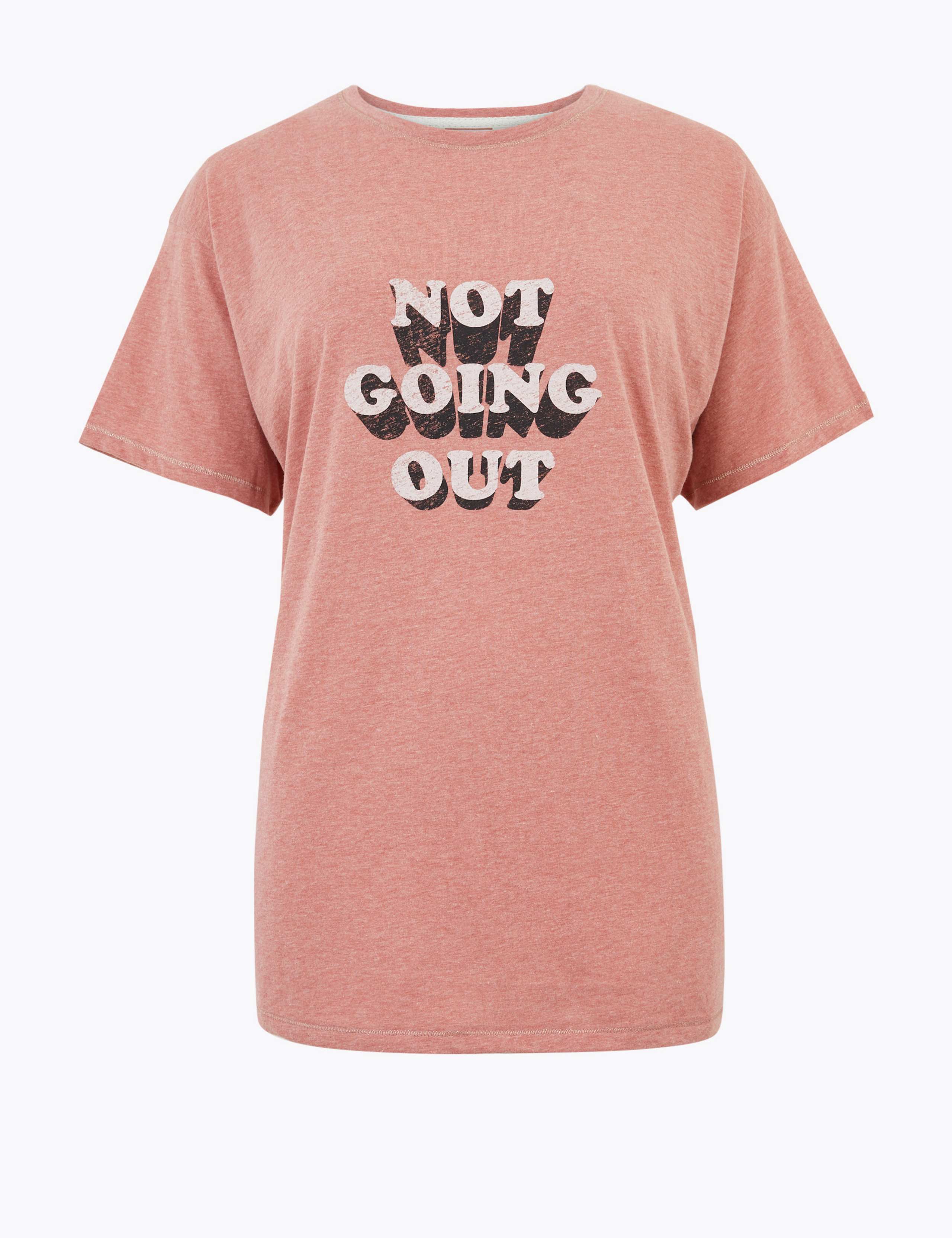 Cotton Not Going Out Slogan Pyjama Top 2 of 5