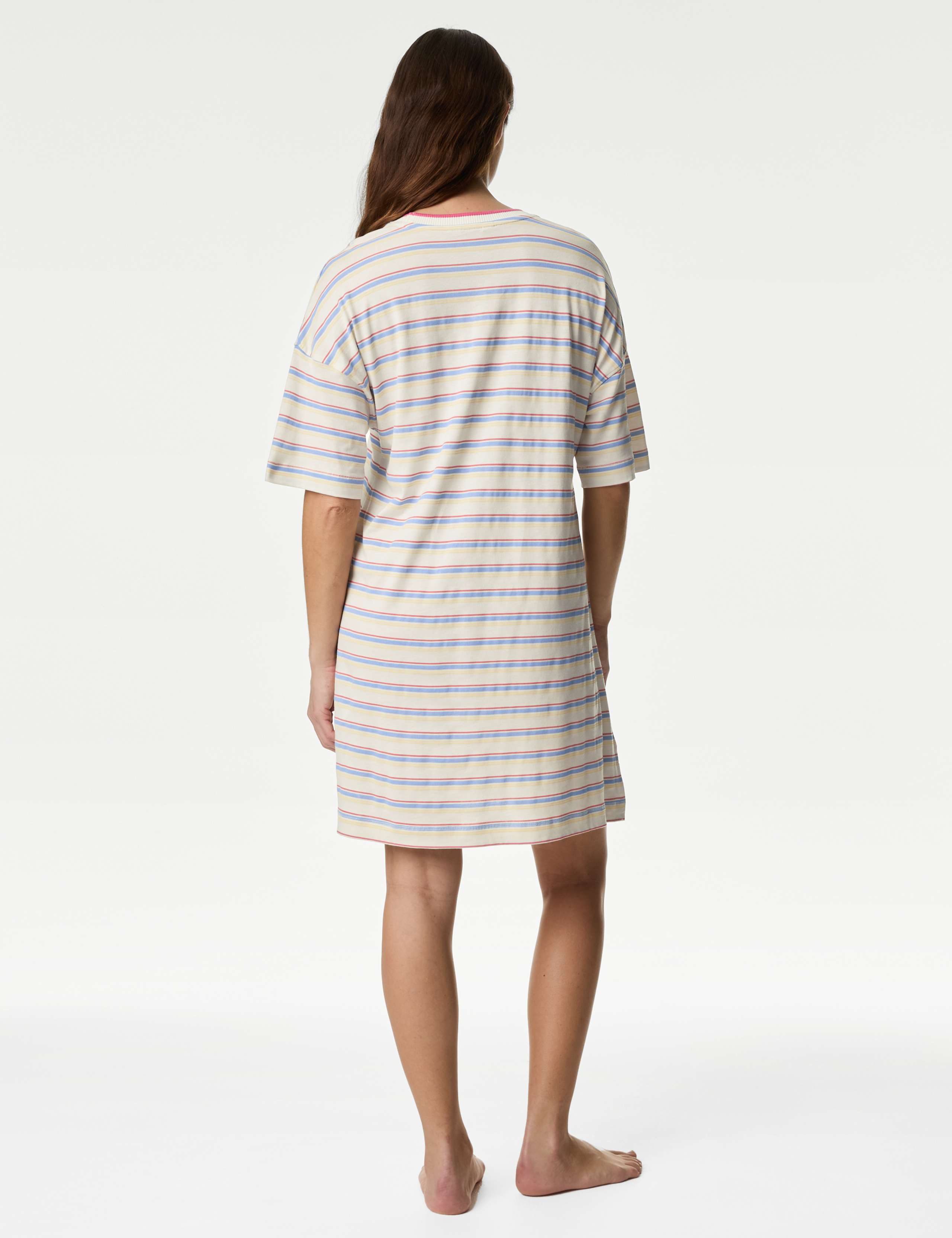 Cotton Modal Slogan Striped Nightdress 4 of 4