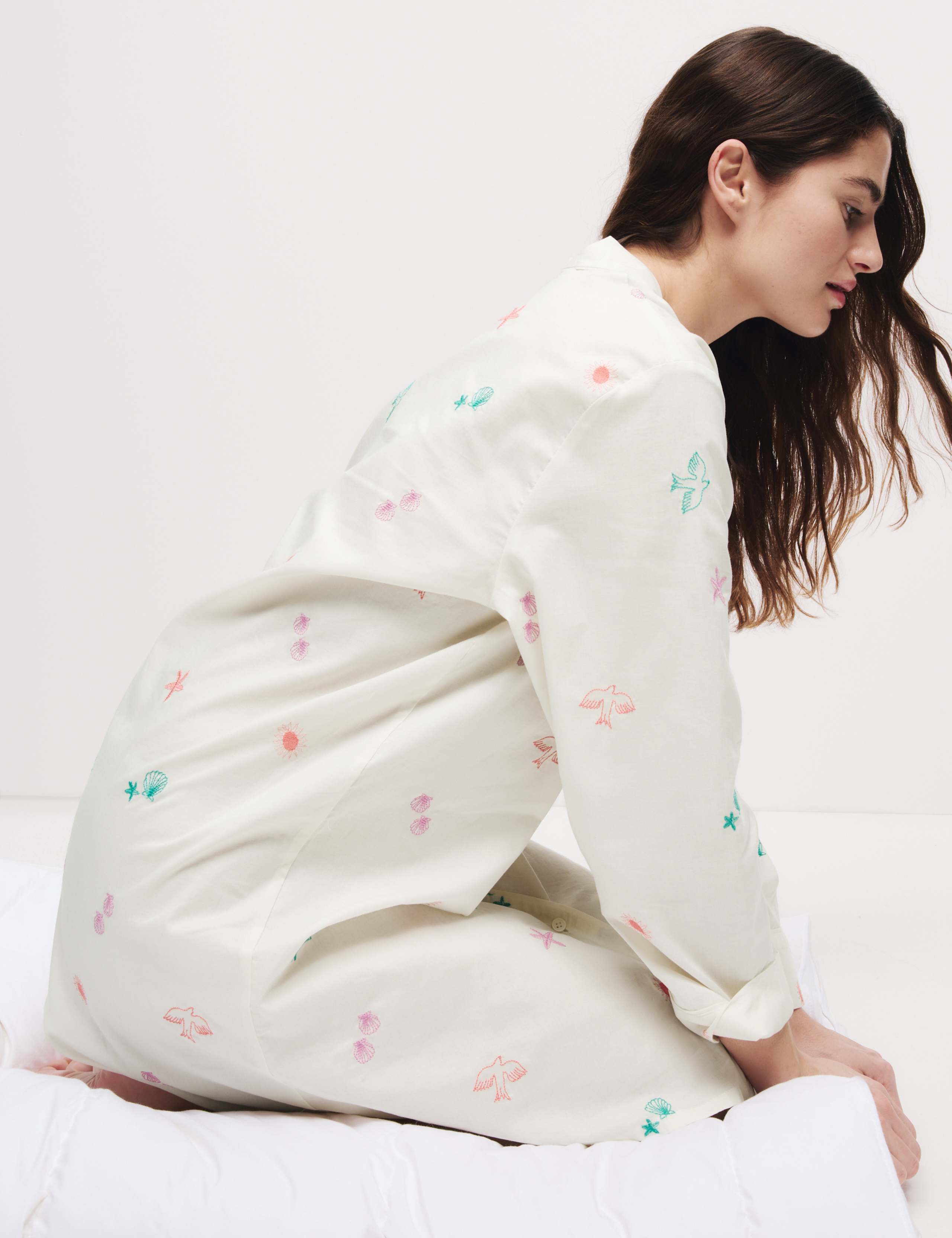 Pure Cotton Embroidered Nightshirt 3 of 4