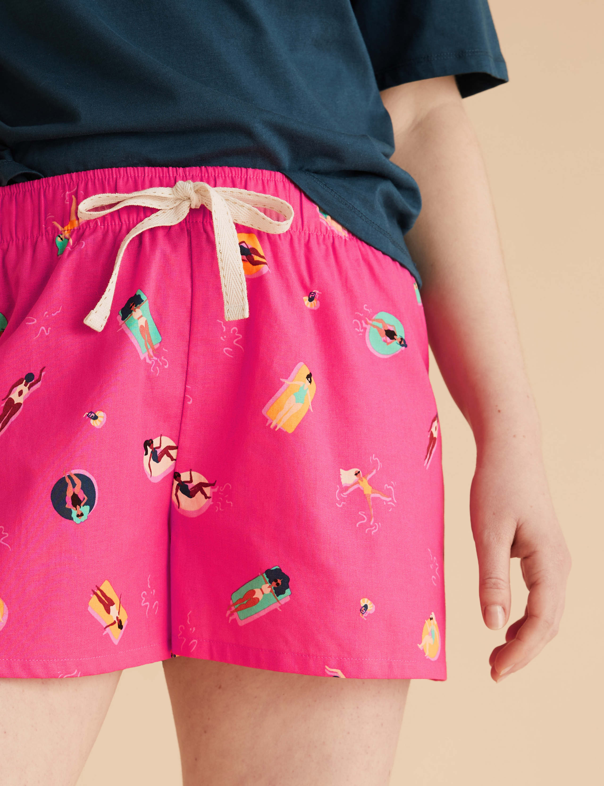 Pure Cotton Pool Print Pyjama Shorts 3 of 5