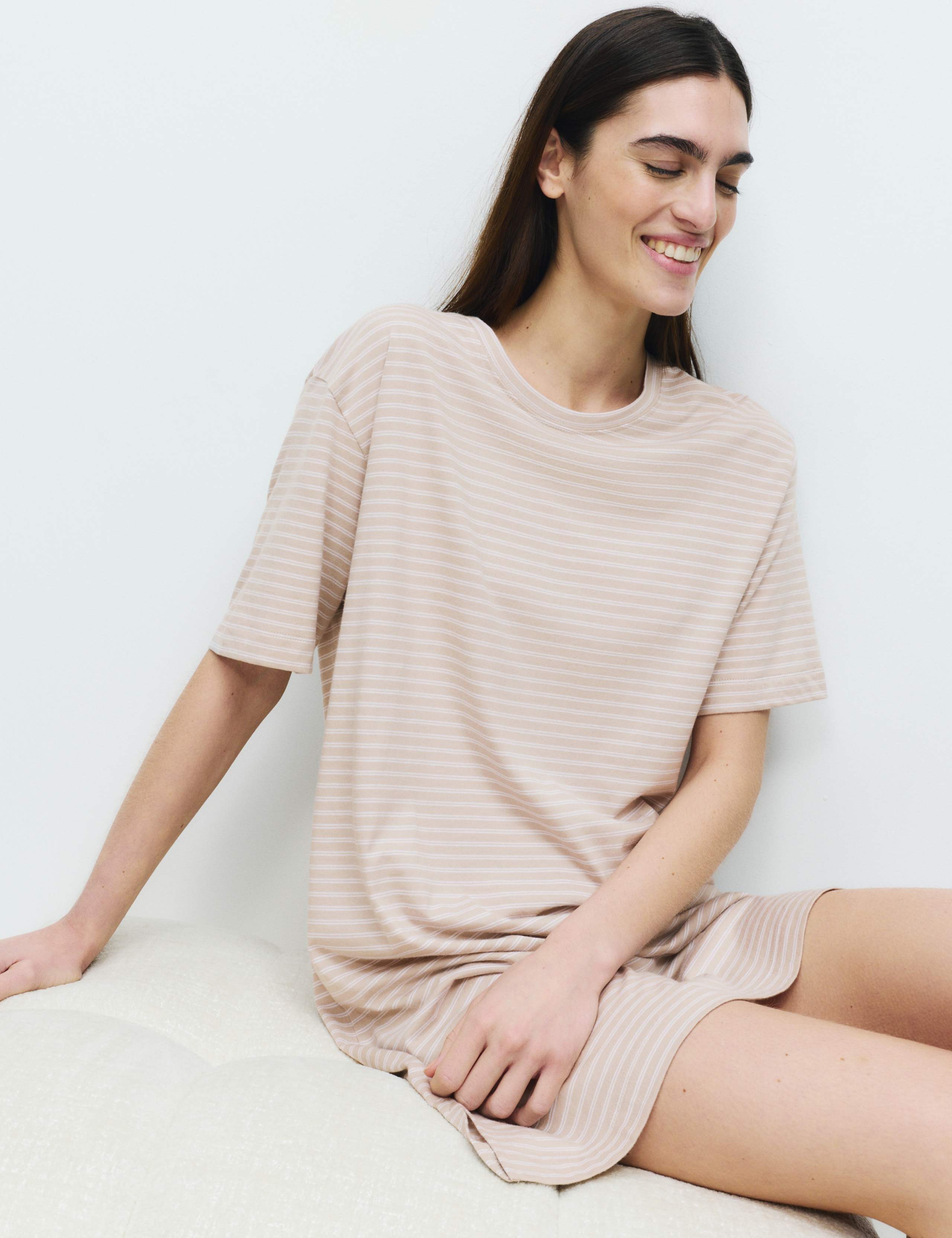 Cotton Modal Striped Nightie 4 of 4