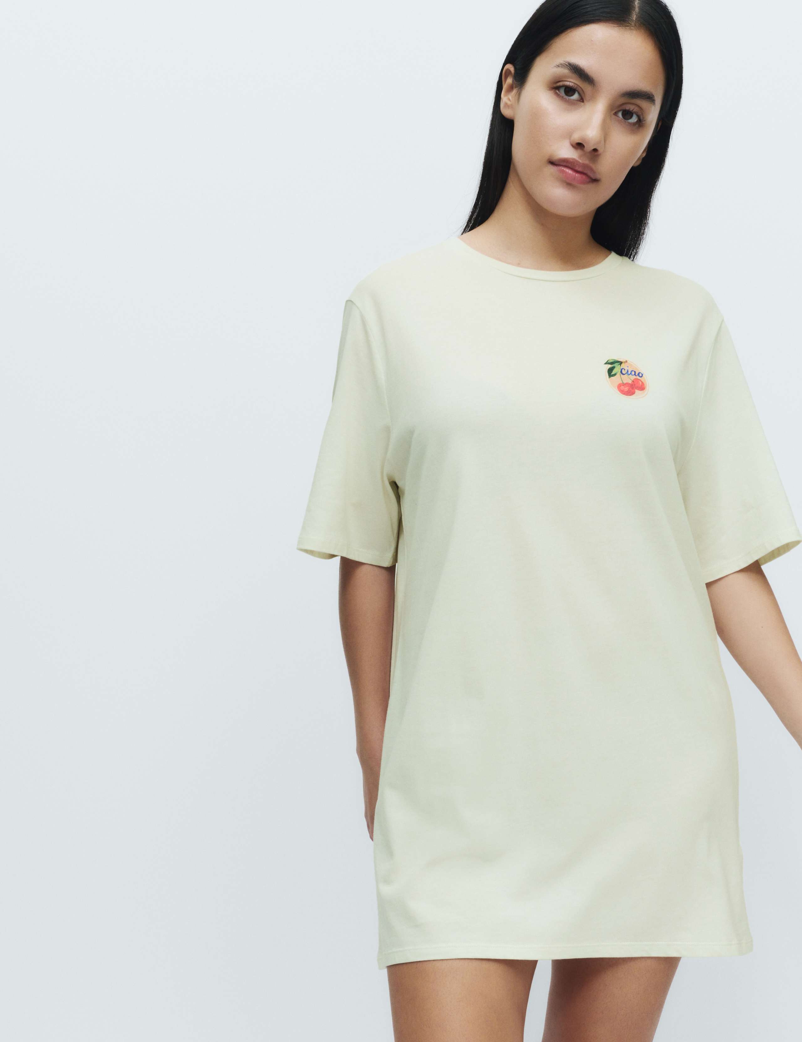 Cotton Modal Fruit Graphic Oversized T-Shirt 1 of 5