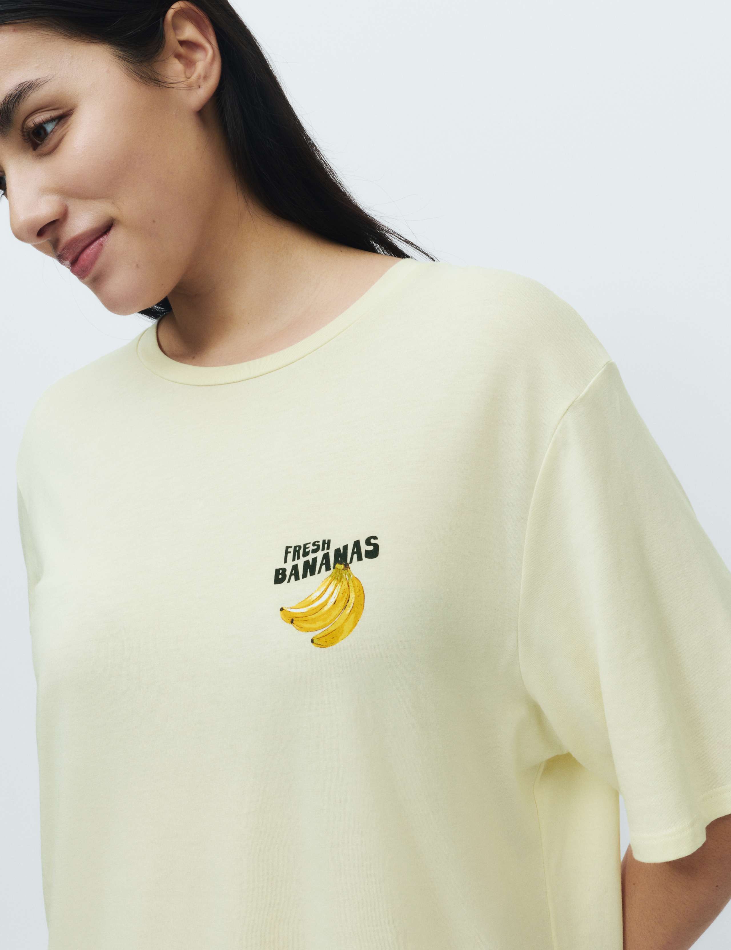 Cotton Modal Fruit Graphic Oversized T-Shirt 1 of 5
