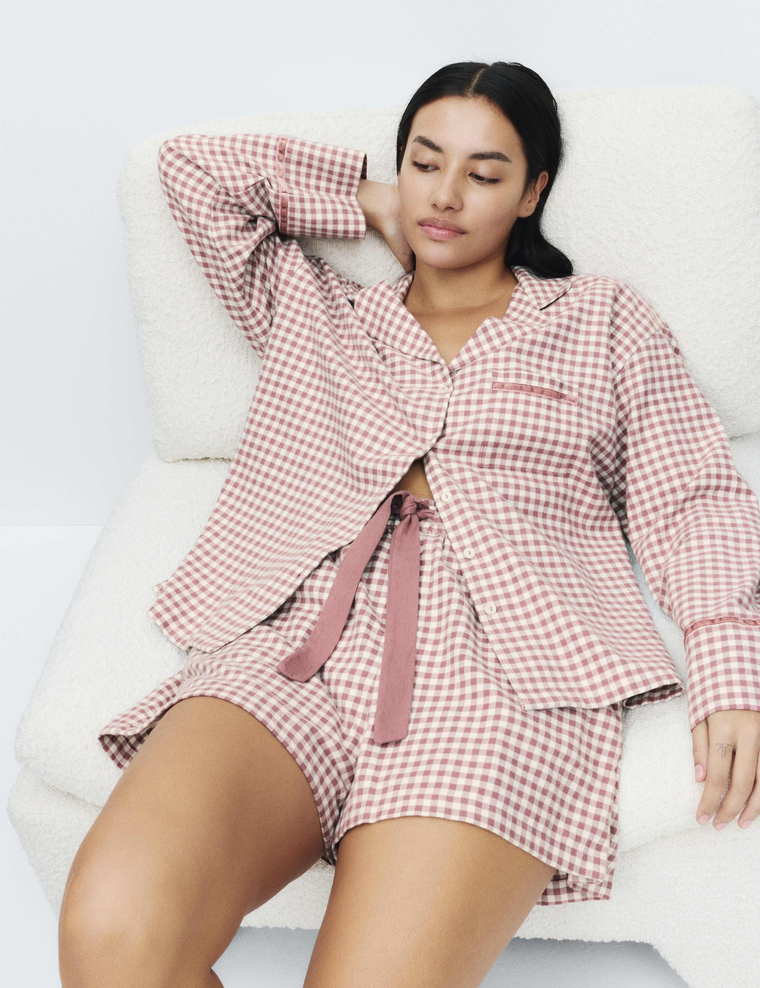 Pure Cotton Flannel Gingham Pyjama Shorts 4 of 4