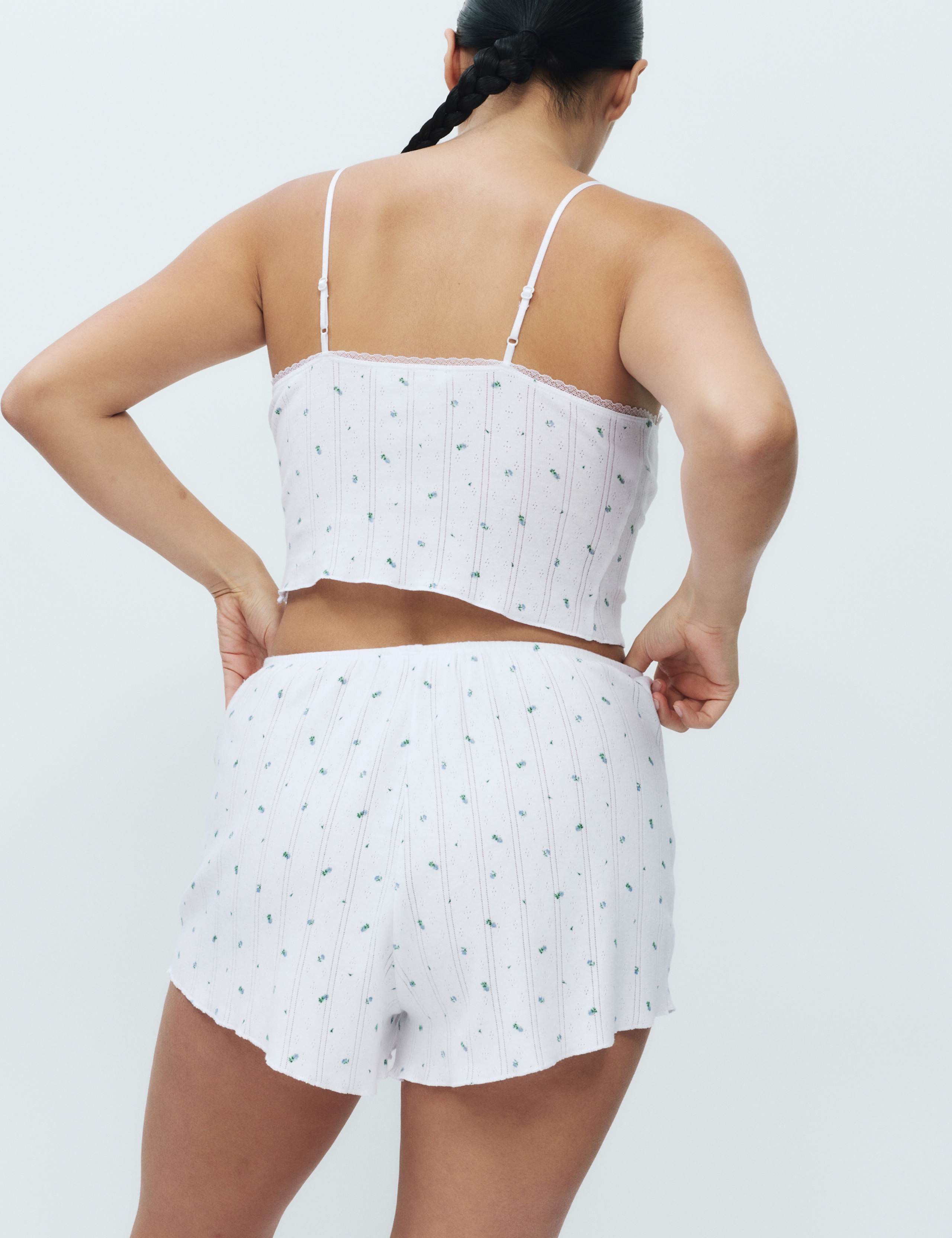 Pure Cotton Pointelle Floral Pyjama Shorts 5 of 5