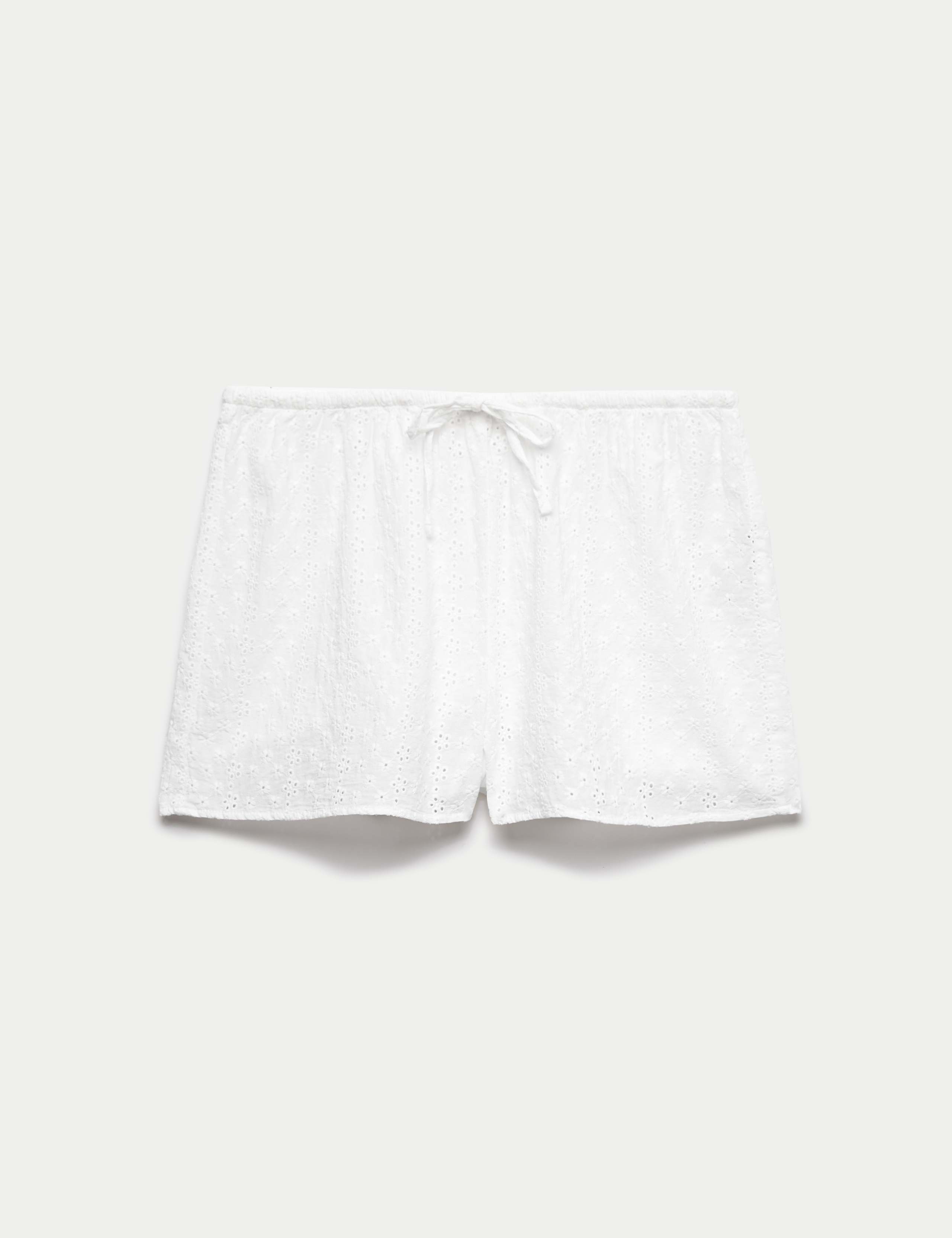 Pure Cotton Broderie Pyjama Shorts 1 of 1