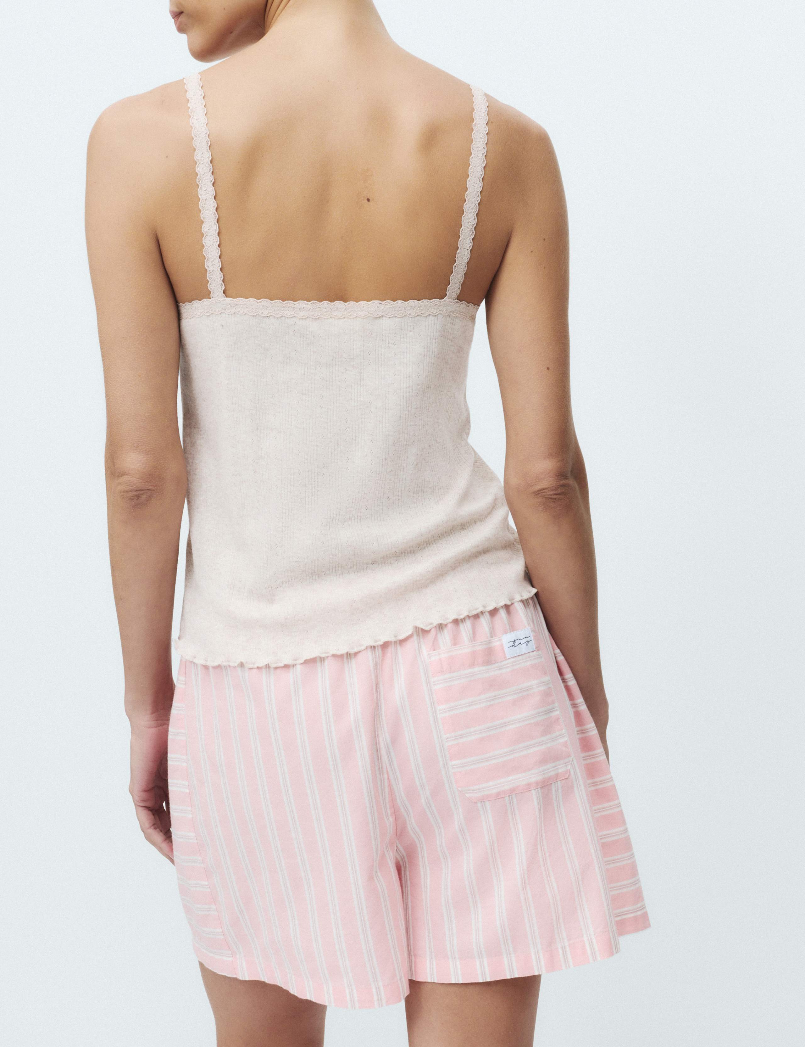 Pure Cotton Cambric Striped Pyjama Shorts 3 of 5