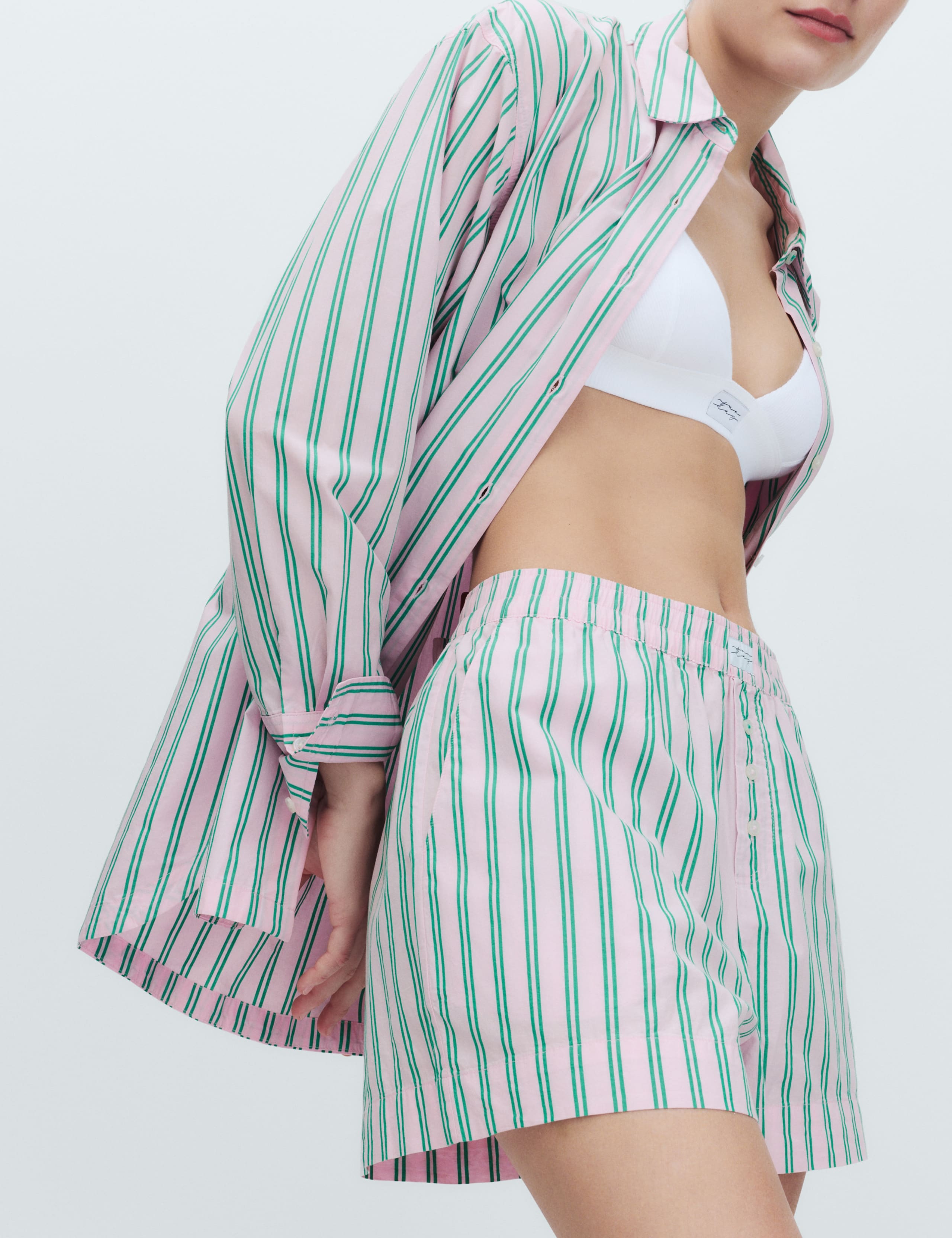 Pure Cotton Poplin Striped Pyjama Shorts 6 of 6