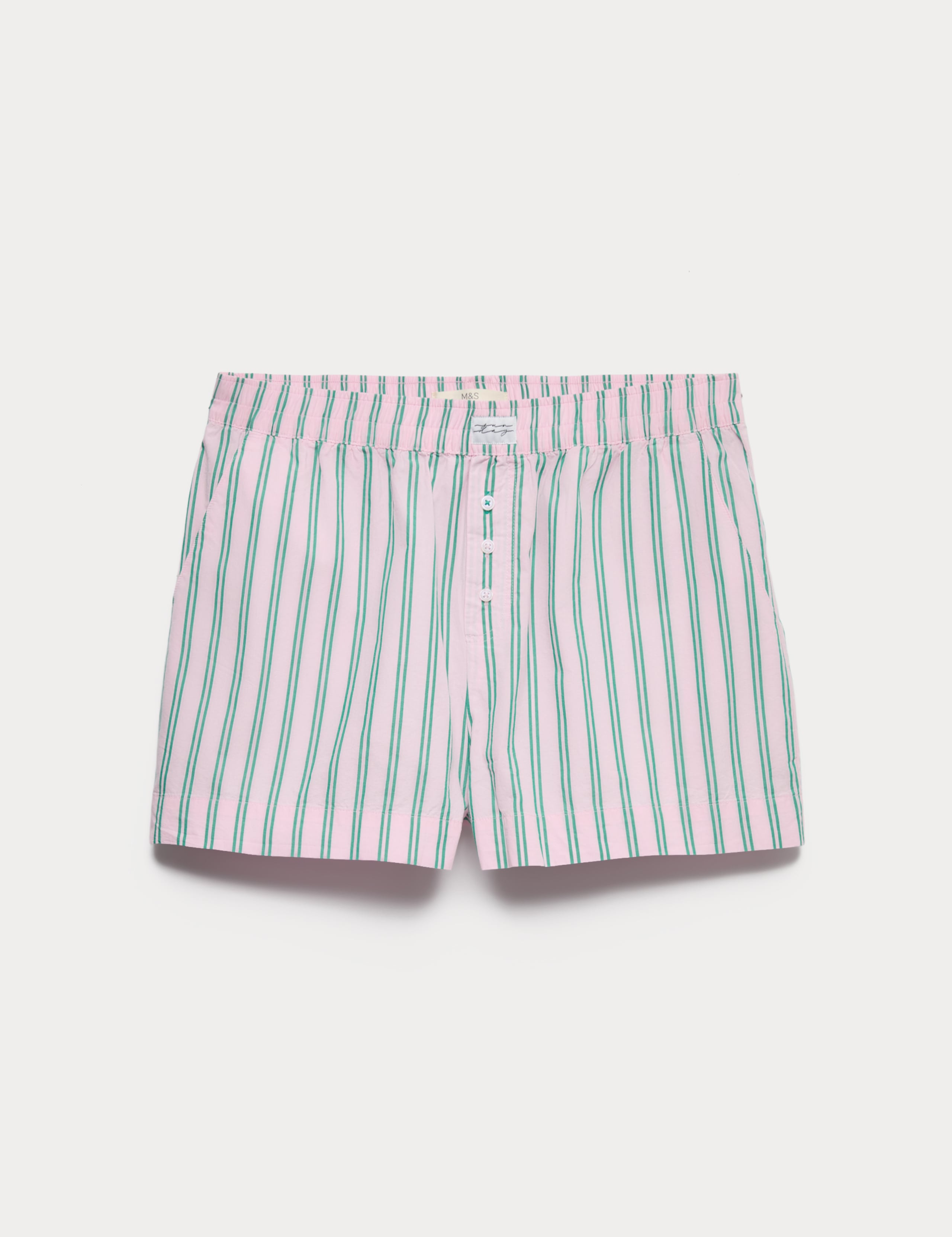 Pure Cotton Poplin Striped Pyjama Shorts 2 of 5