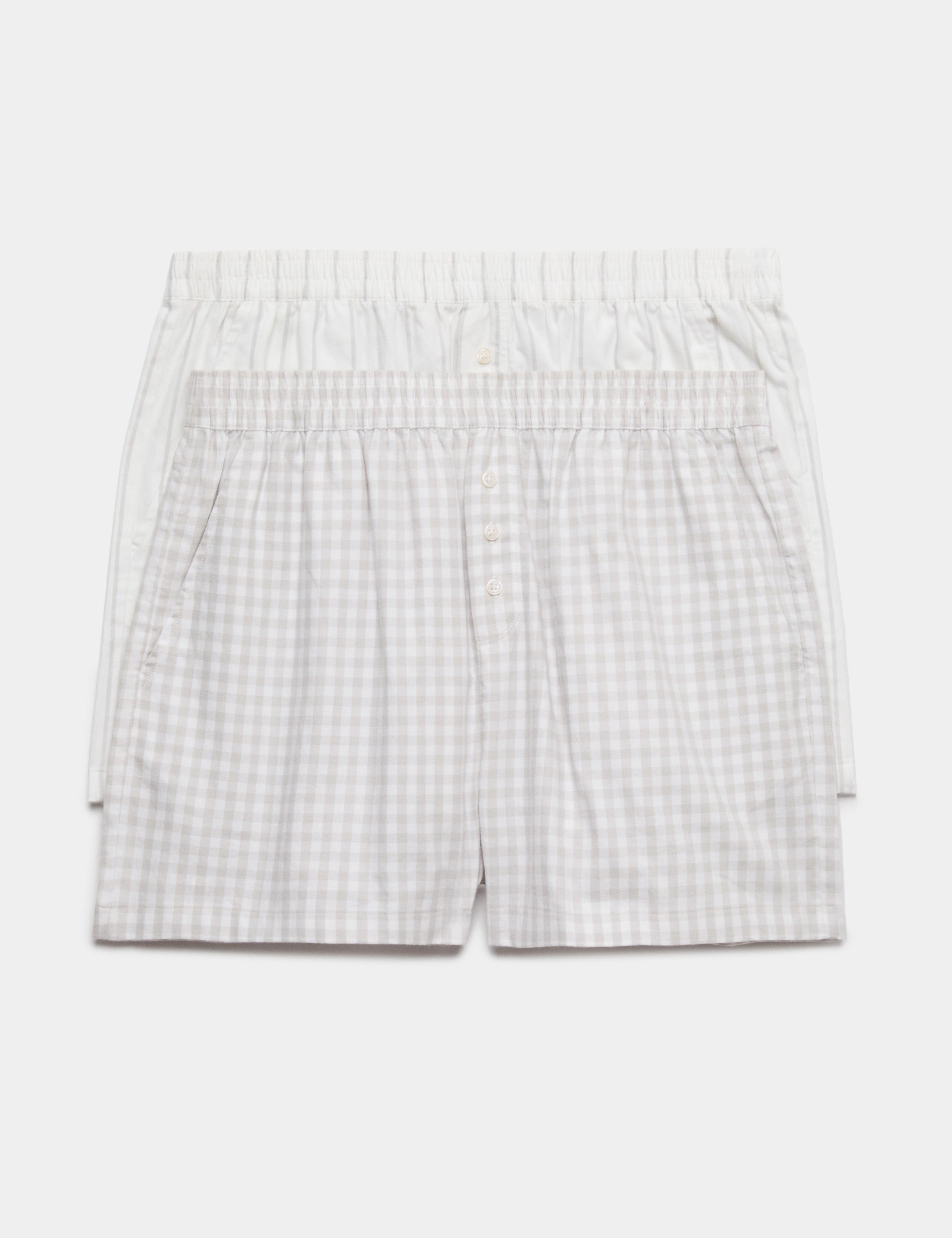 2 Pack Pure Cotton Striped Pyjama Shorts 1 of 1