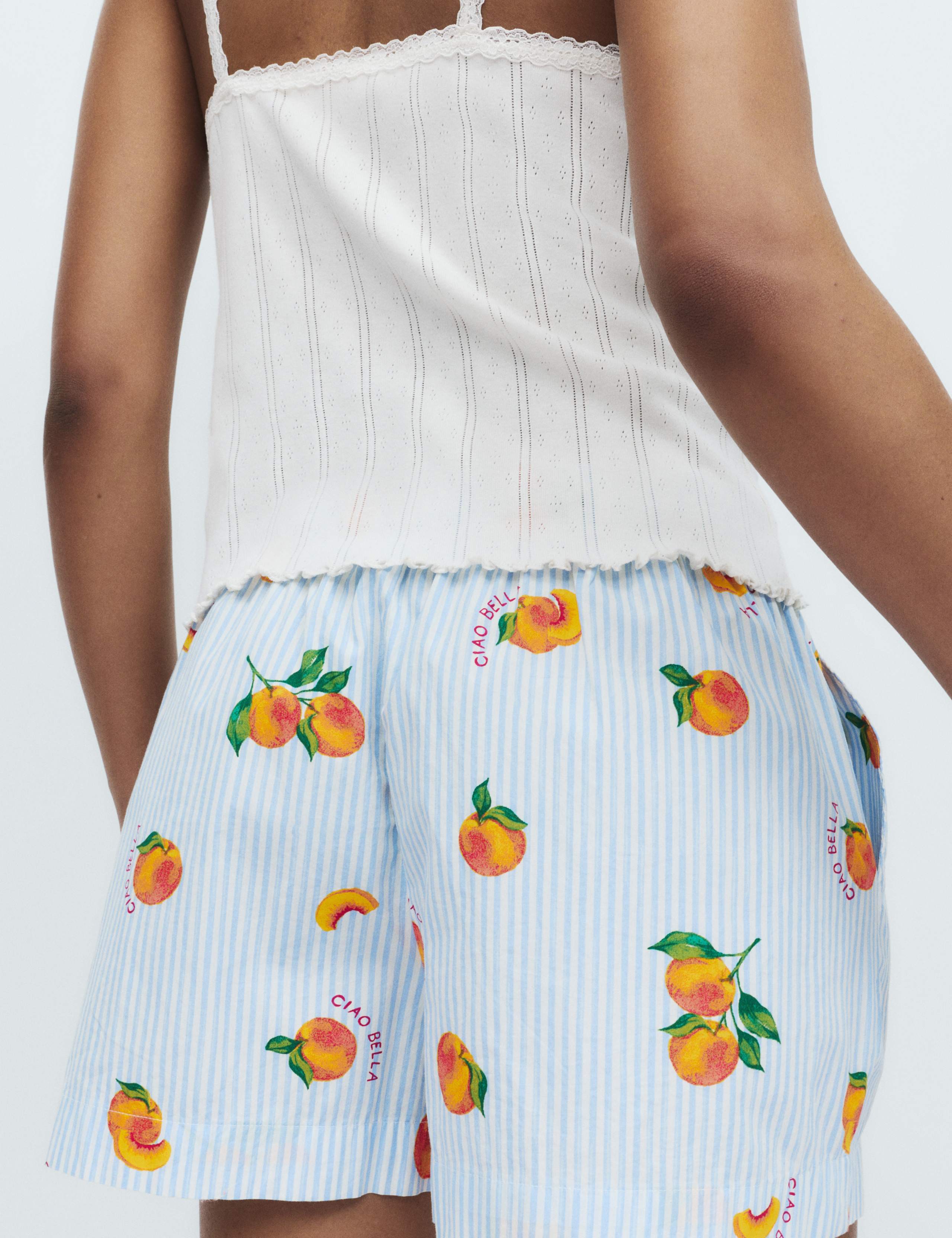 Pure Cotton Poplin Printed Pyjama Shorts 4 of 5
