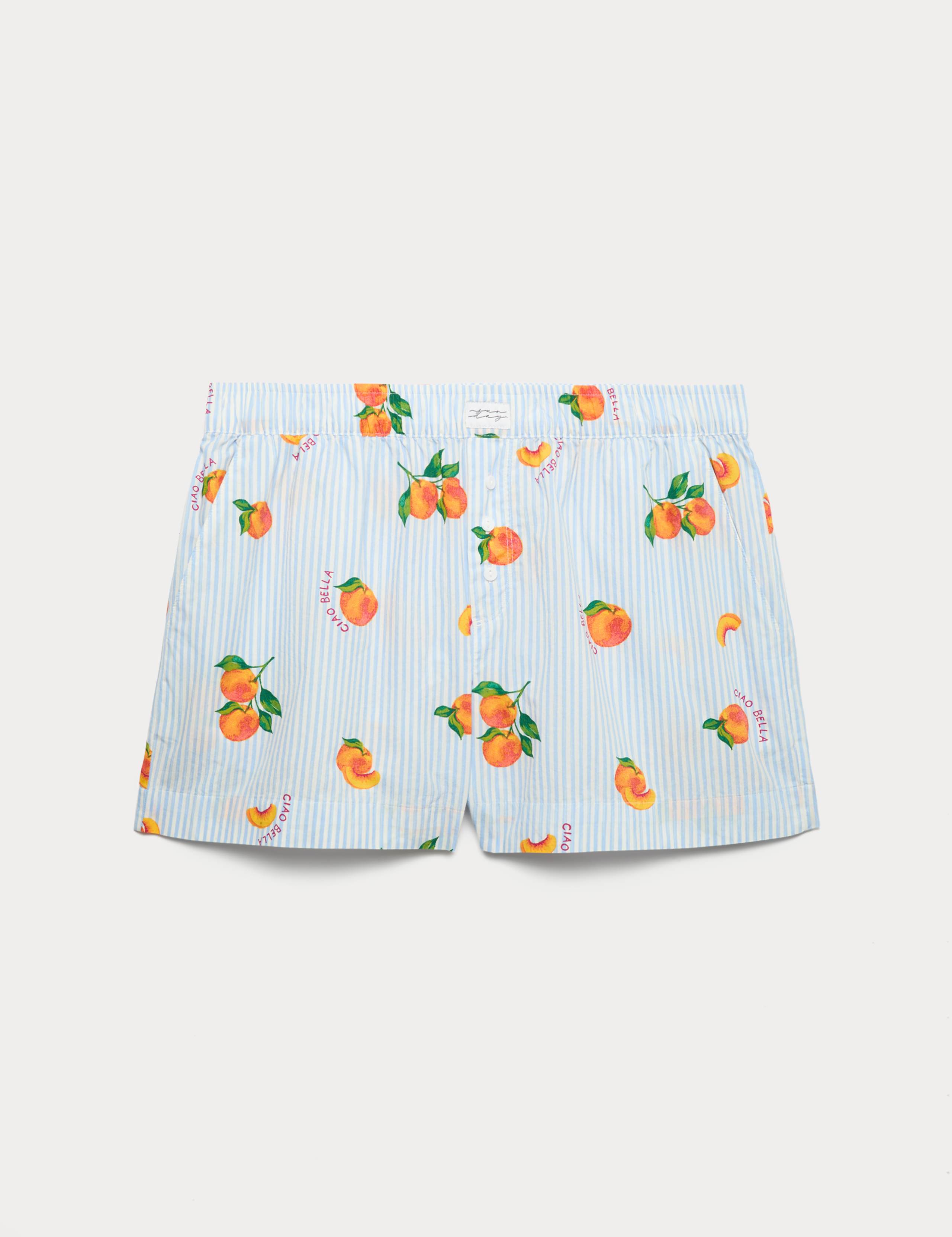 Pure Cotton Poplin Printed Pyjama Shorts 2 of 5