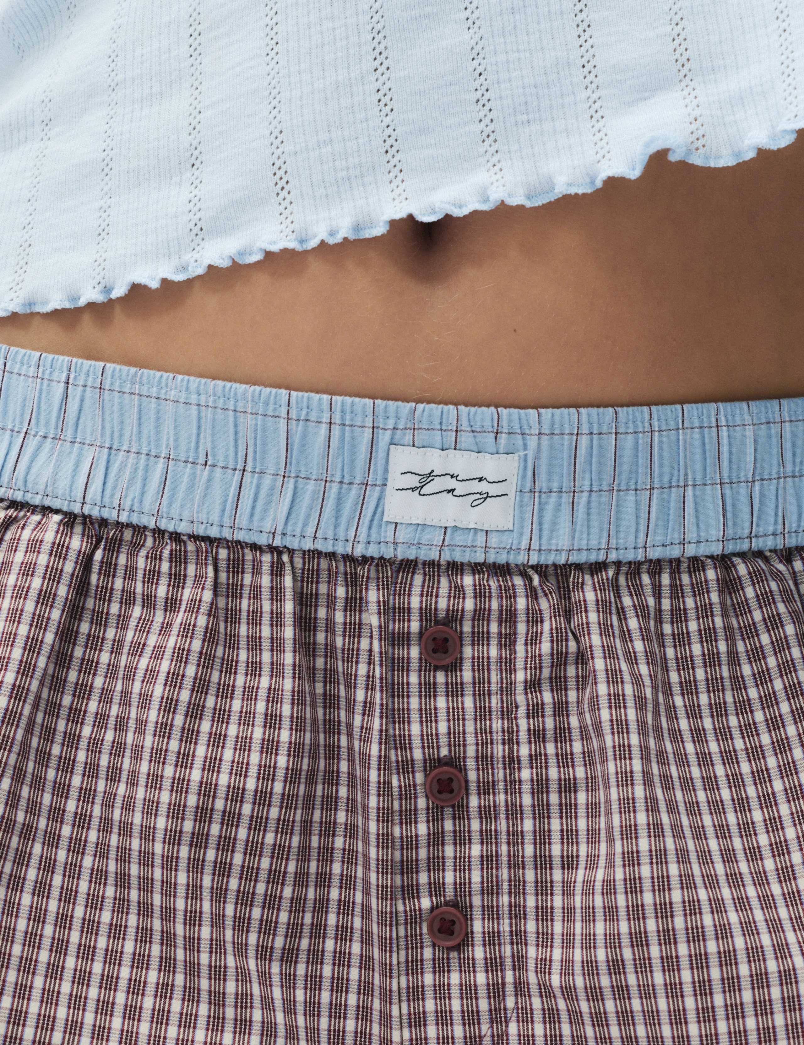 Pure Cotton Poplin Checked Pyjama Shorts 3 of 5