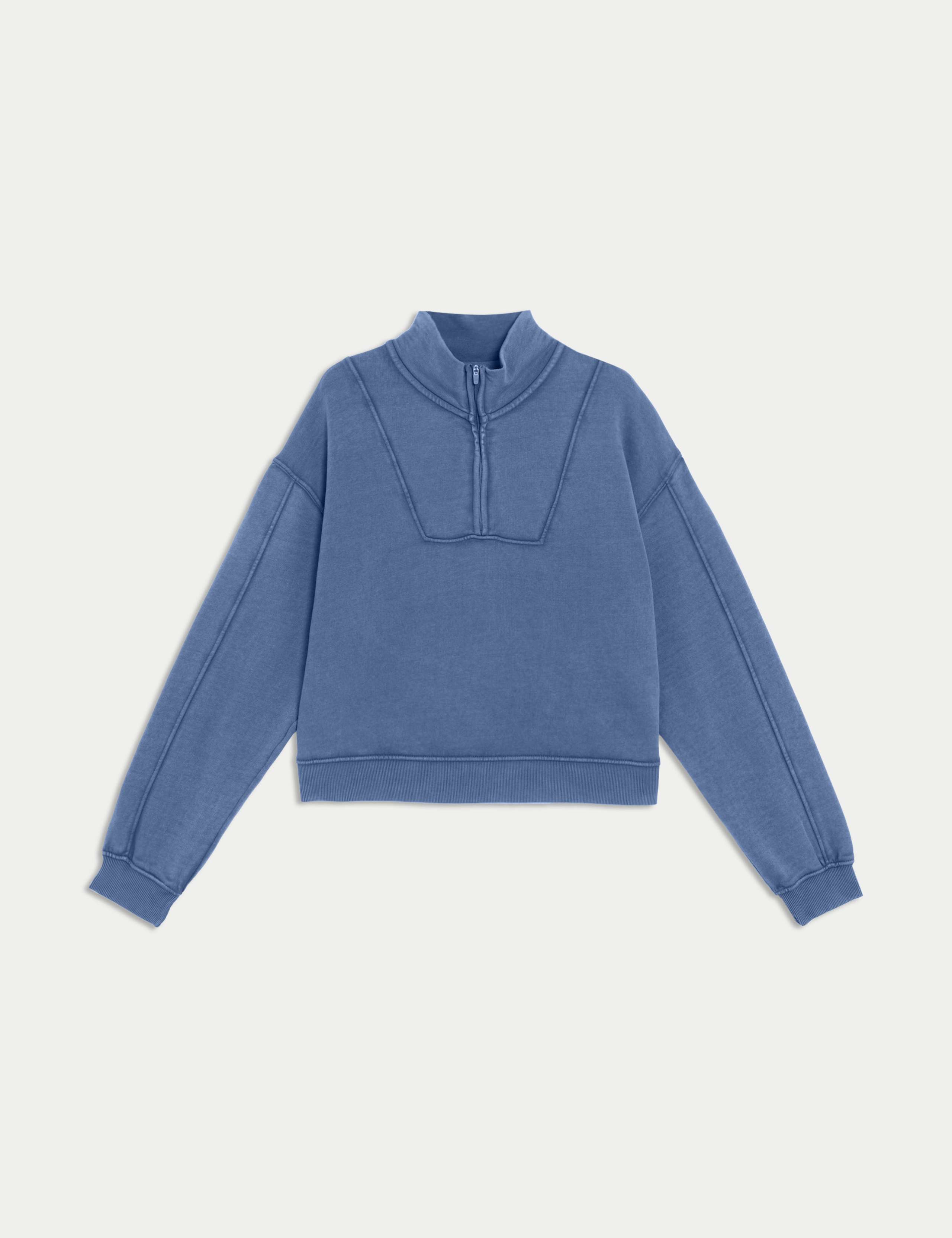 Pure Cotton Quarter Zip Lounge Sweatshirt 2 of 4