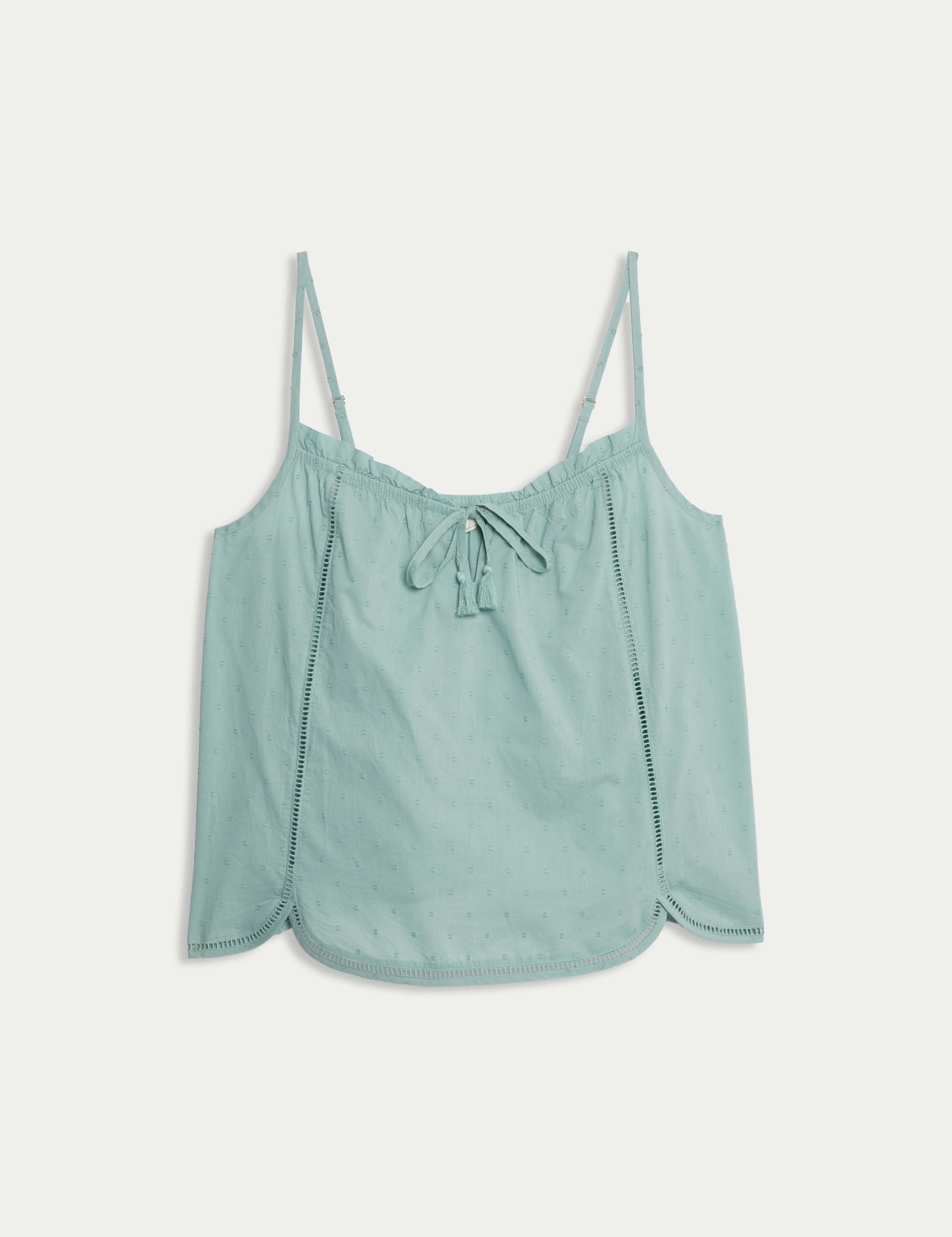 Pure Cotton Tie Front Cami Pyjama Top 2 of 5