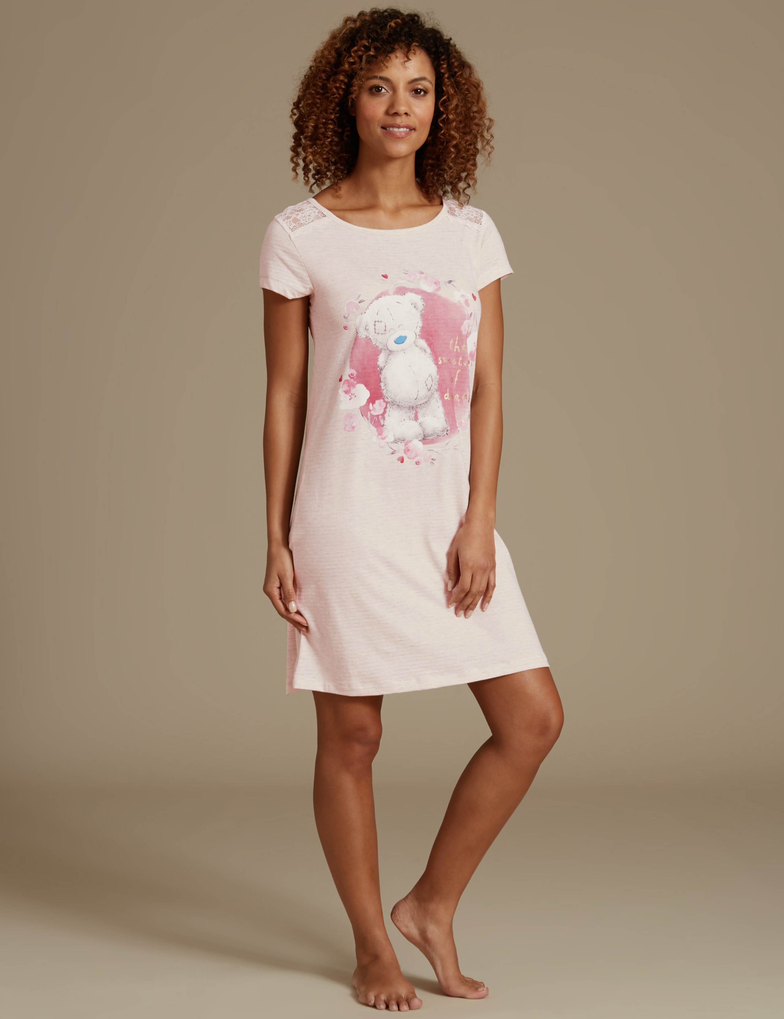 Lace Trim Printed Nightdress 1 of 4