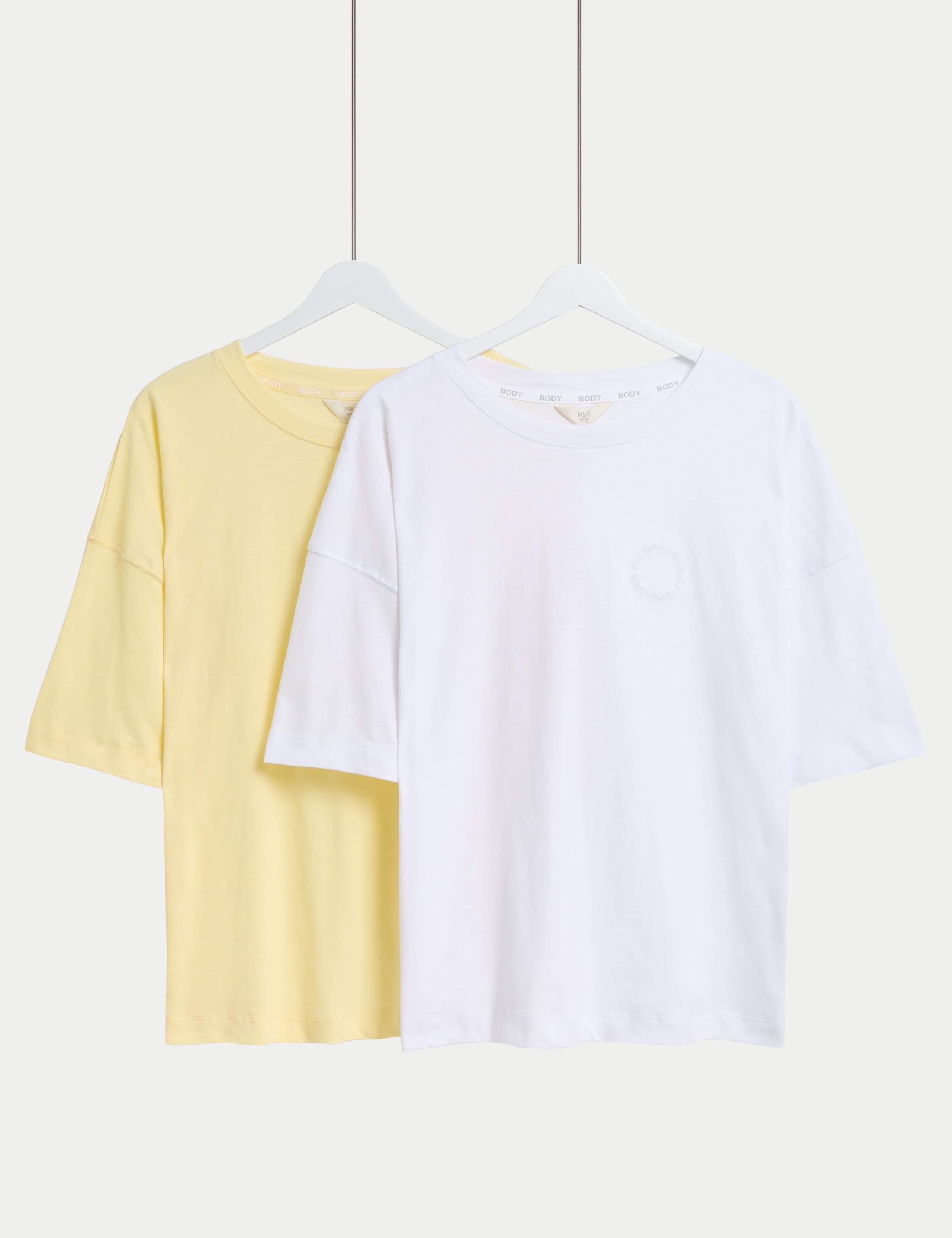 2pk Cool Comfort™ Embroidered Pyjama Tops 1 of 6