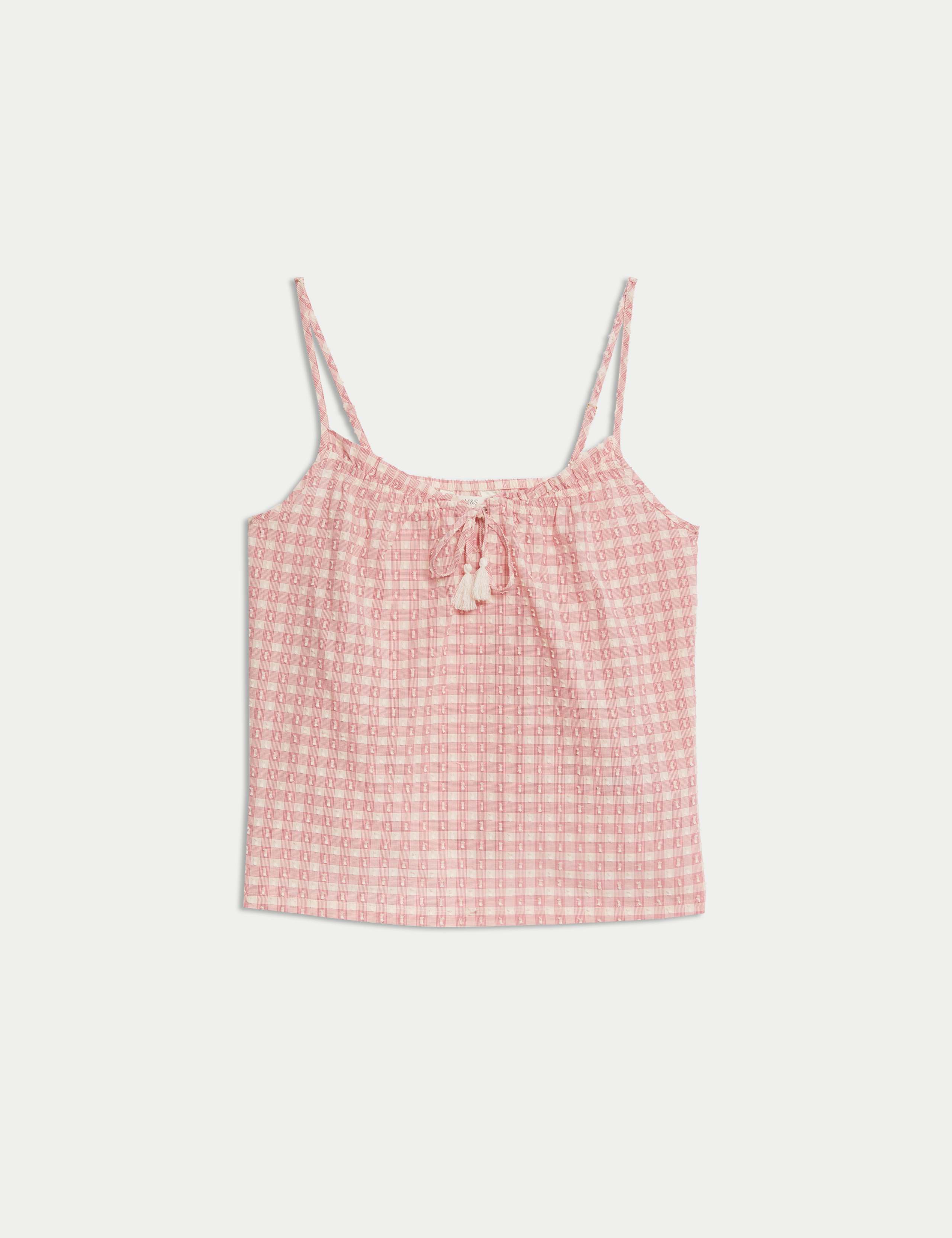 Pure Cotton Gingham Cami Pyjama Top 2 of 5