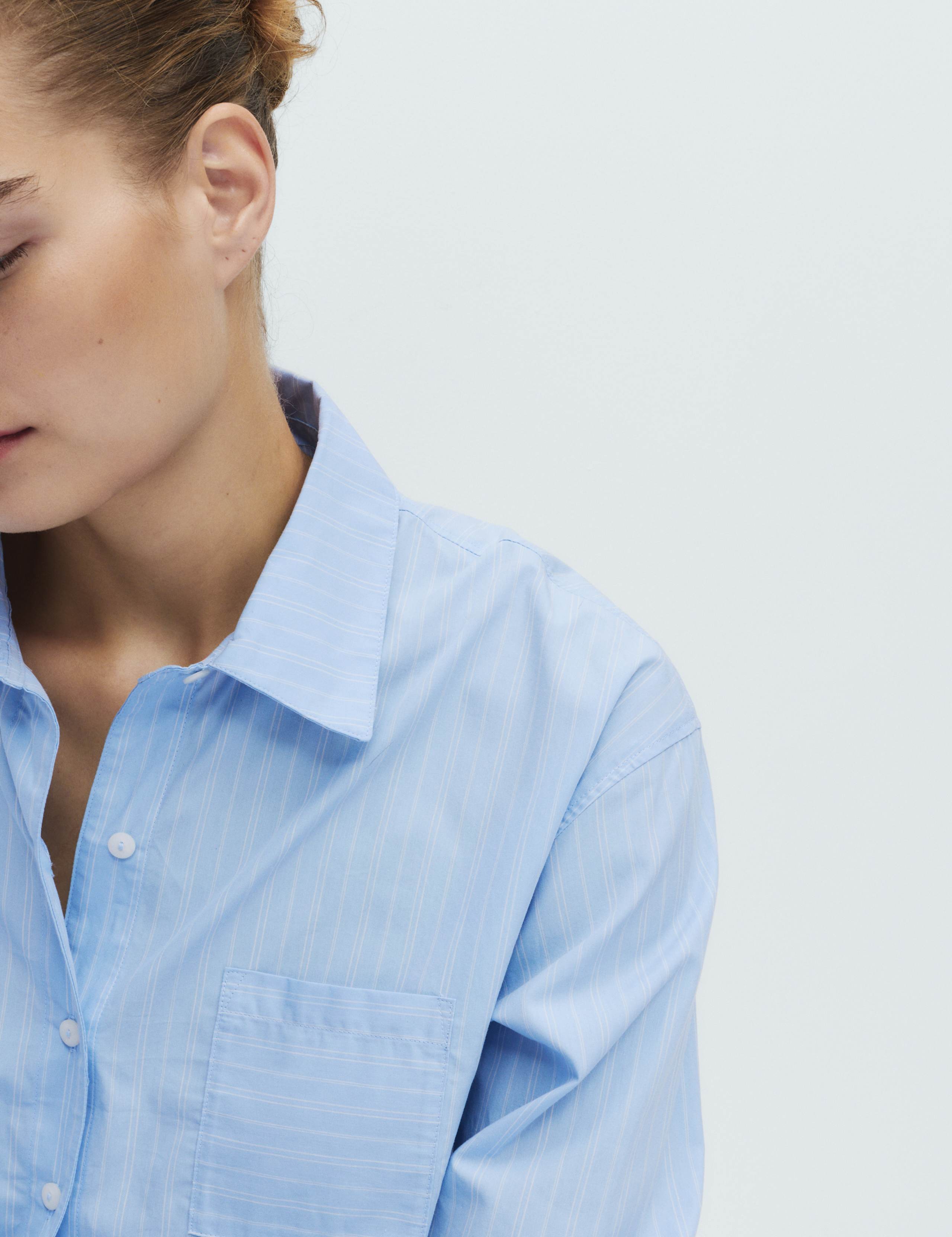 Pure Cotton Striped Cropped Pyjama Shirt 6 of 6