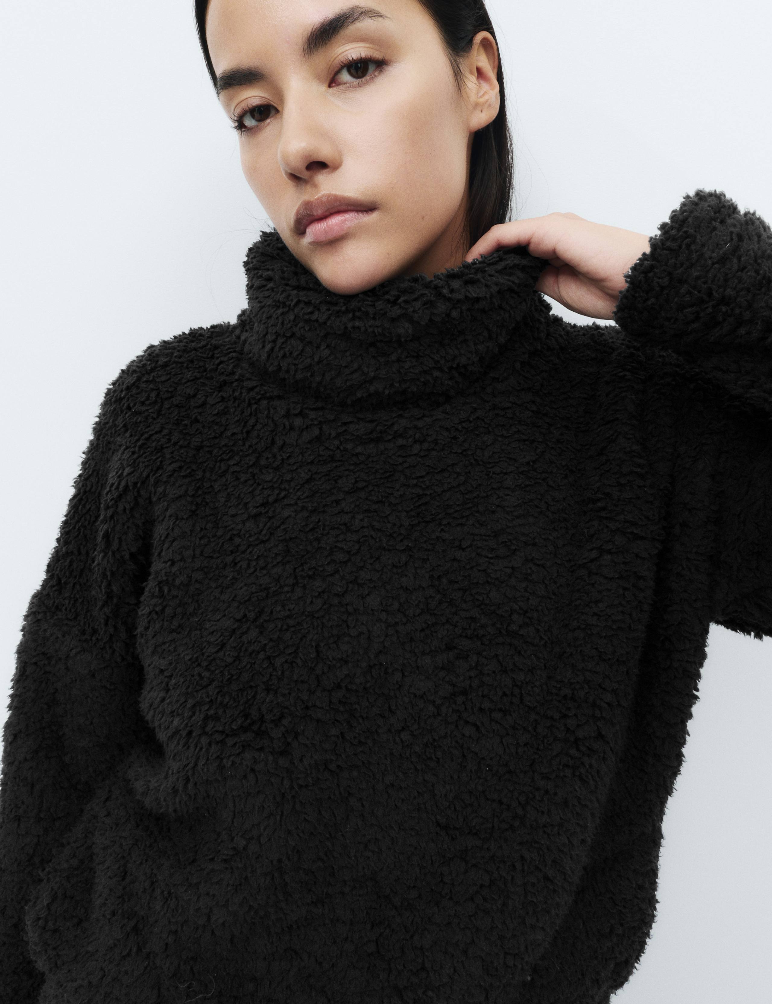 Teddy Borg Funnel Neck Lounge Sweatshirt 1 of 5