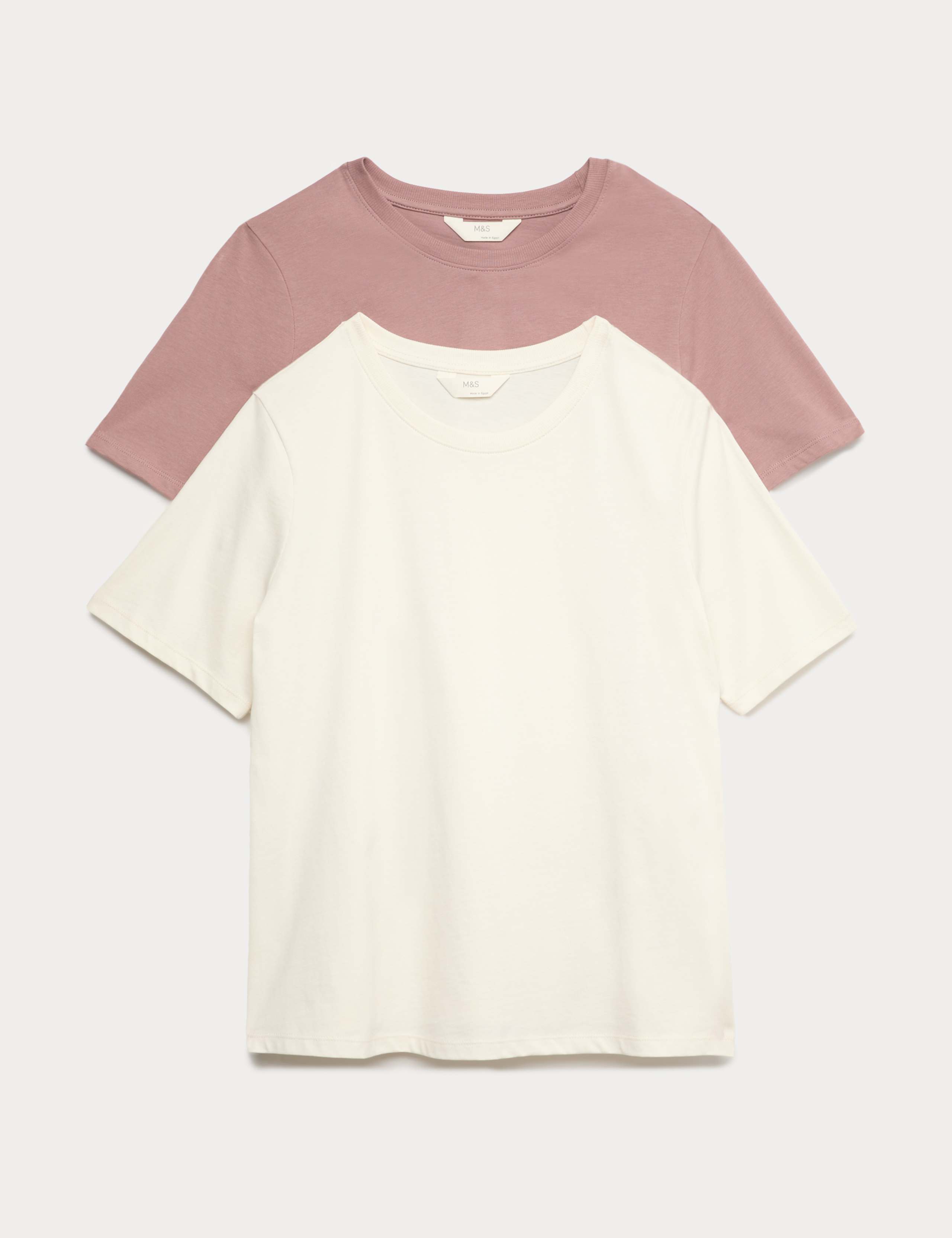 2pk Pure Cotton Slub Stretch Pyjama T-Shirts 1 of 4