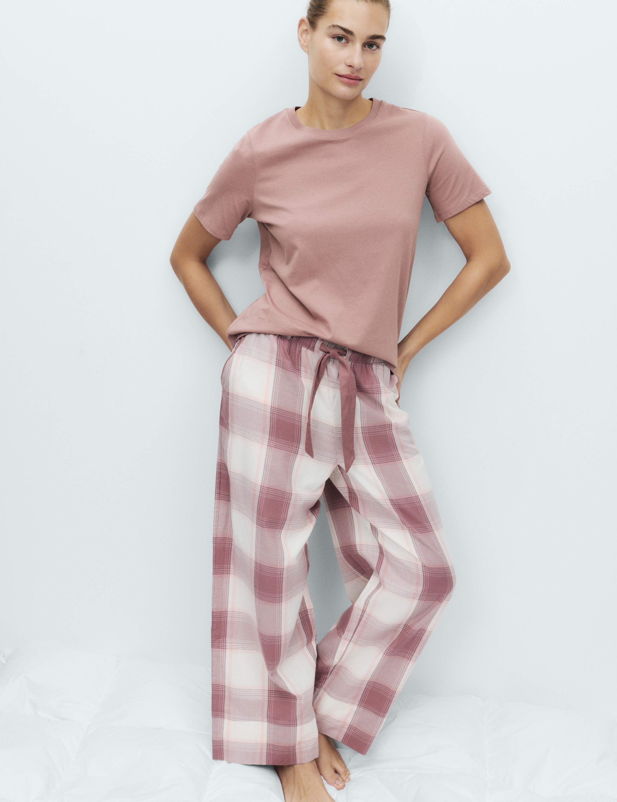 2pk Pure Cotton Slub Stretch Pyjama T-Shirts 3 of 4