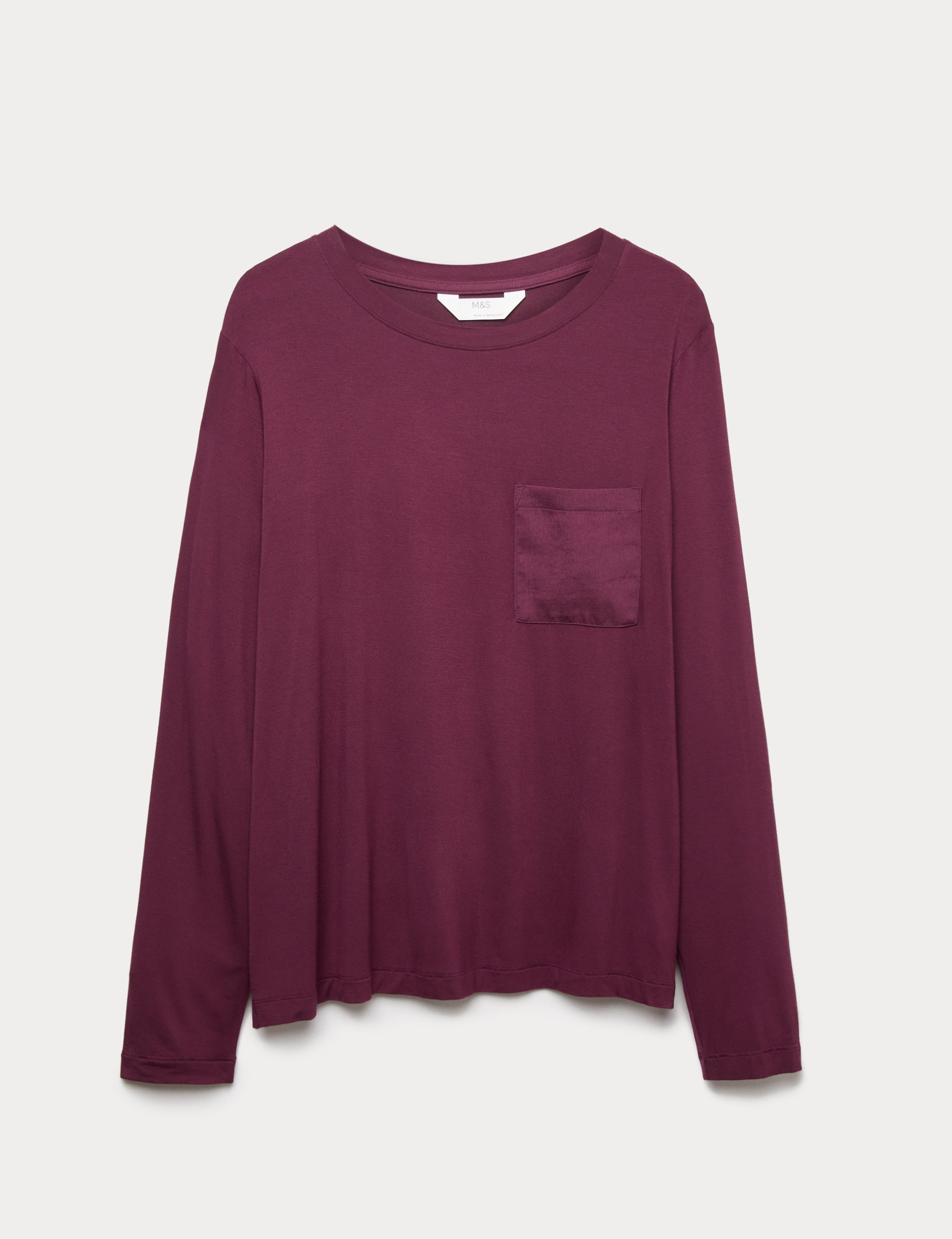 Satin Trim Long Sleeve Pyjama Top 2 of 4