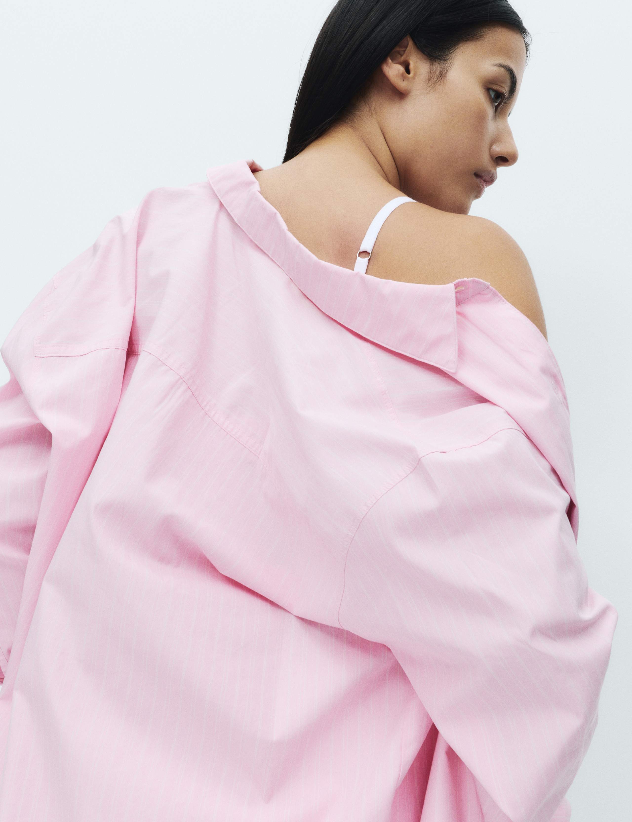 Pure Cotton Poplin Striped Pyjama Shirt 4 of 5