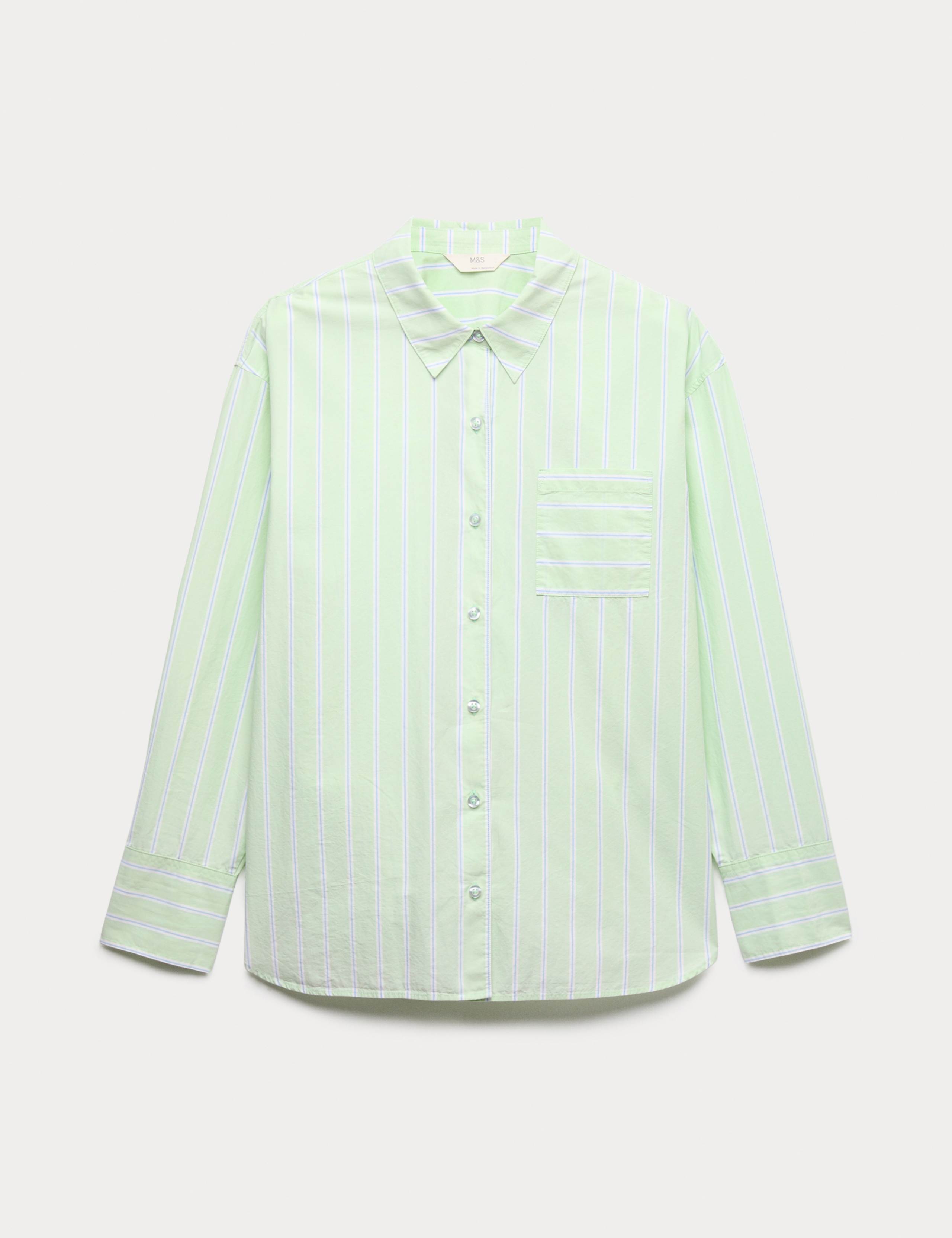 Pure Cotton Poplin Striped Pyjama Top 2 of 6