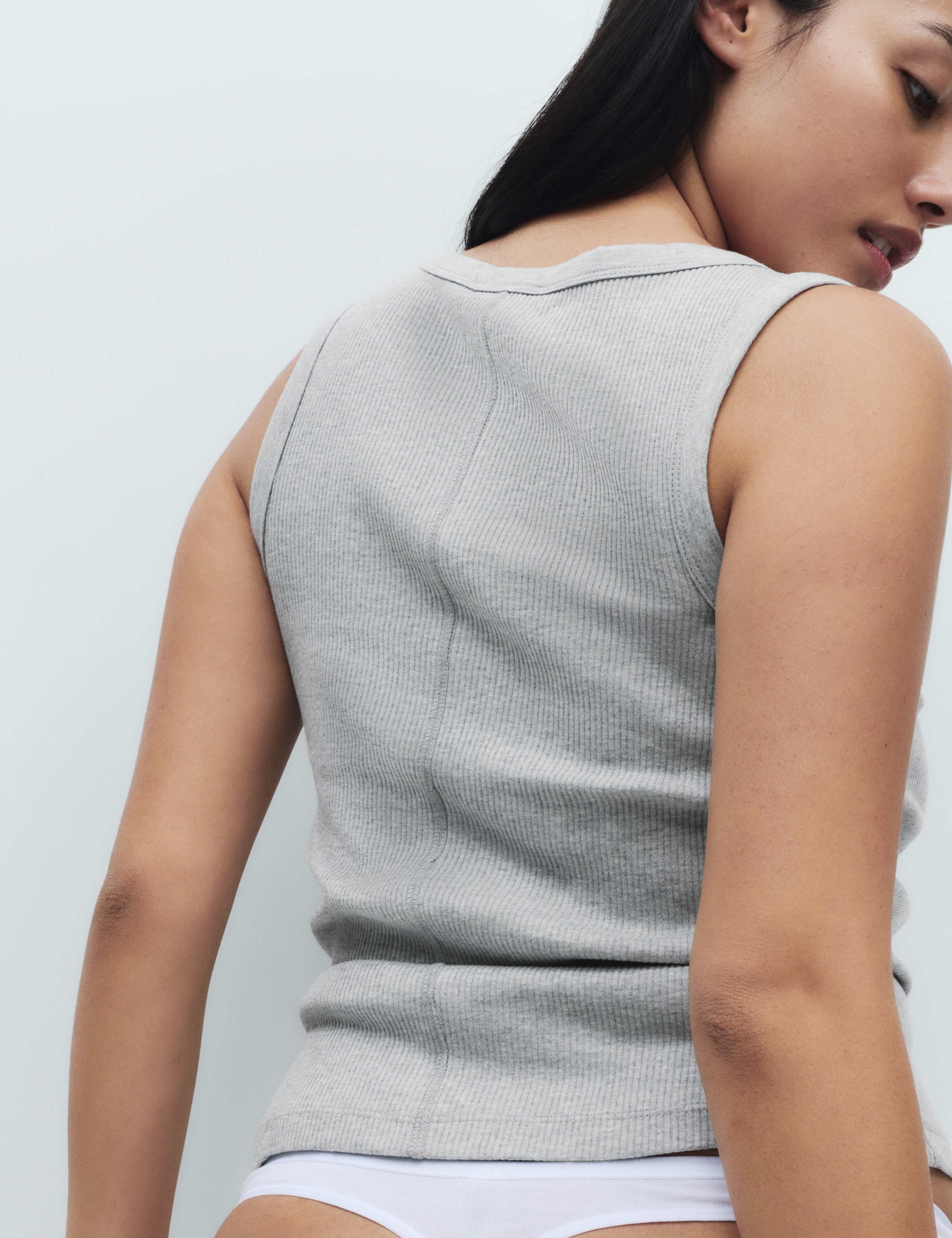 Cotton Modal Ribbed Vest 4 of 4