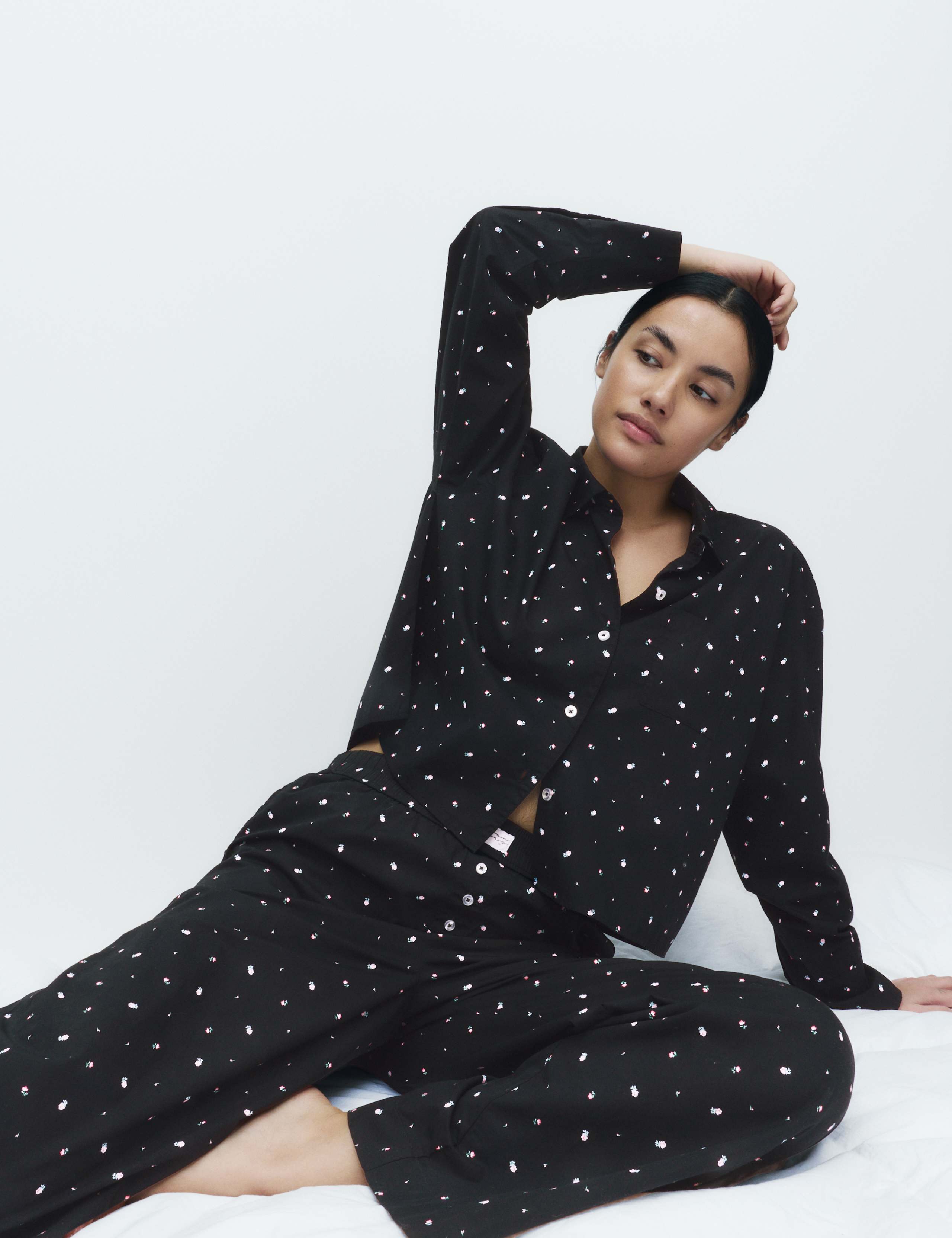 Pure Cotton Floral Cropped Lounge Shirt 5 of 5