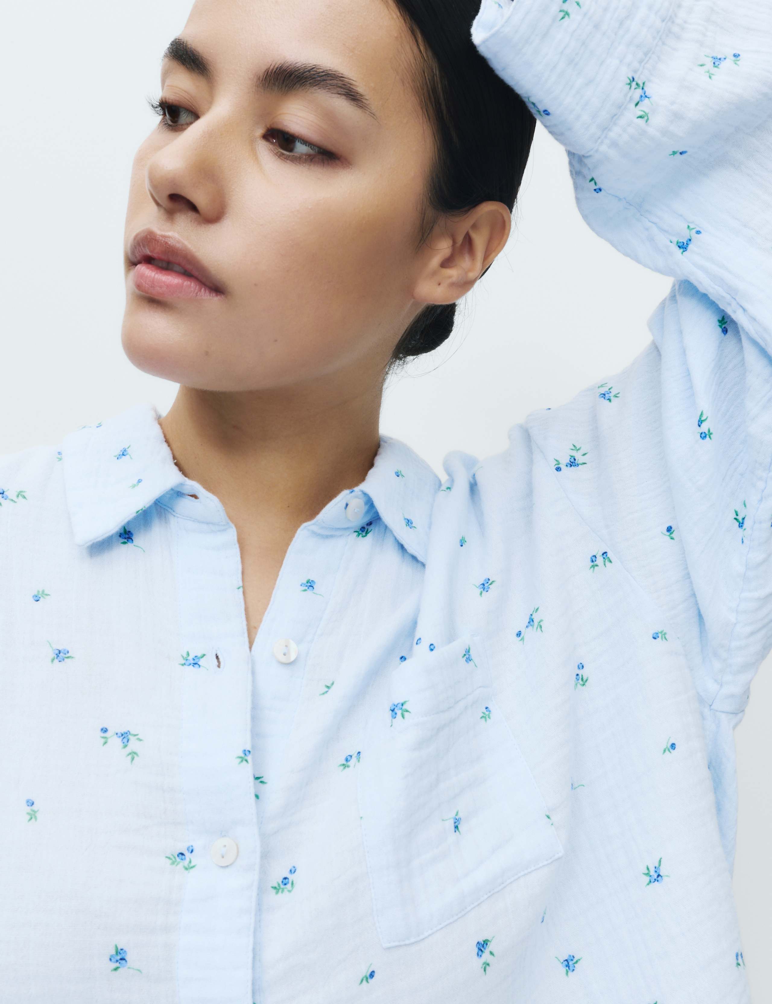 Pure Cotton Muslin Printed Pyjama Top 5 of 5