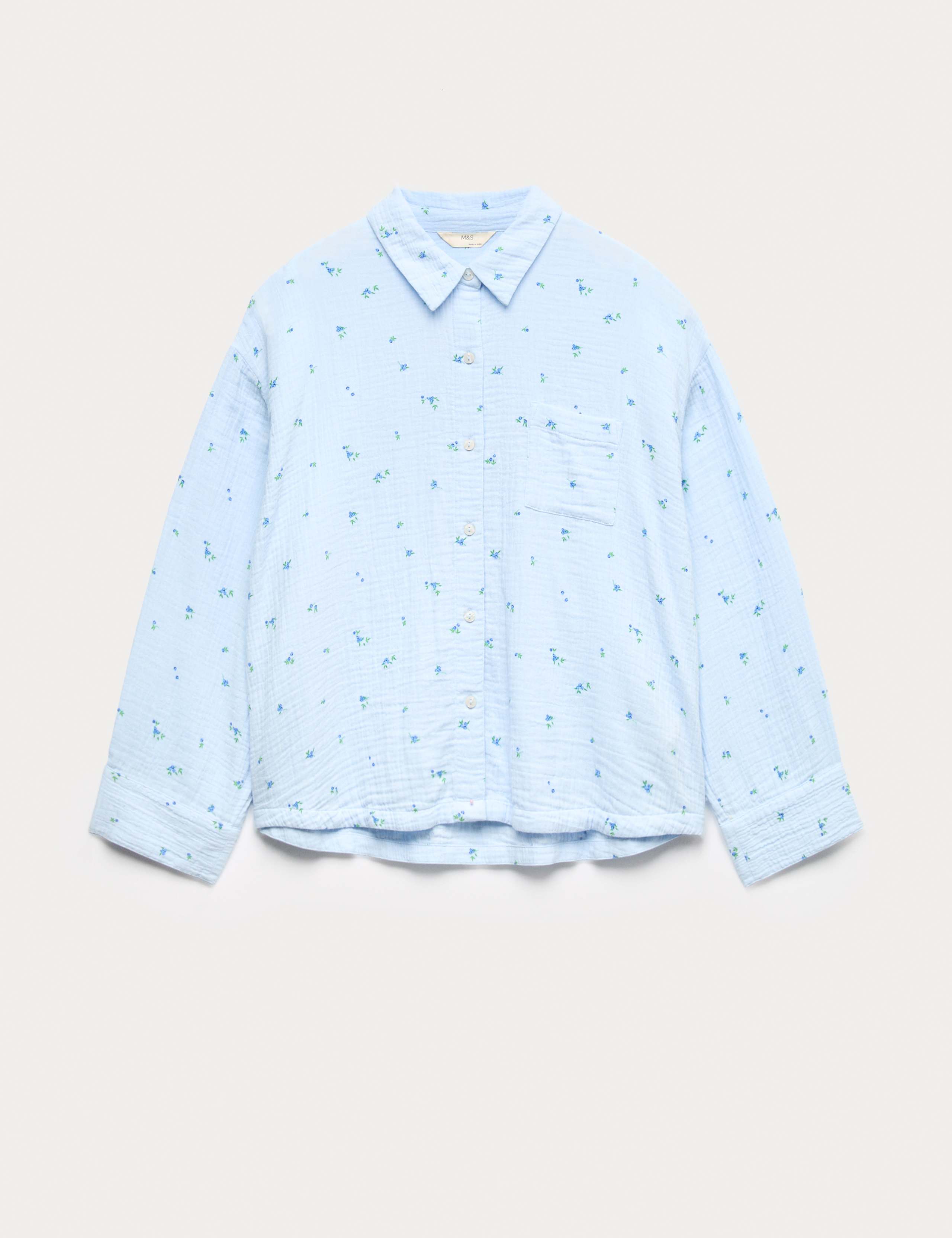 Pure Cotton Muslin Printed Pyjama Top 2 of 5