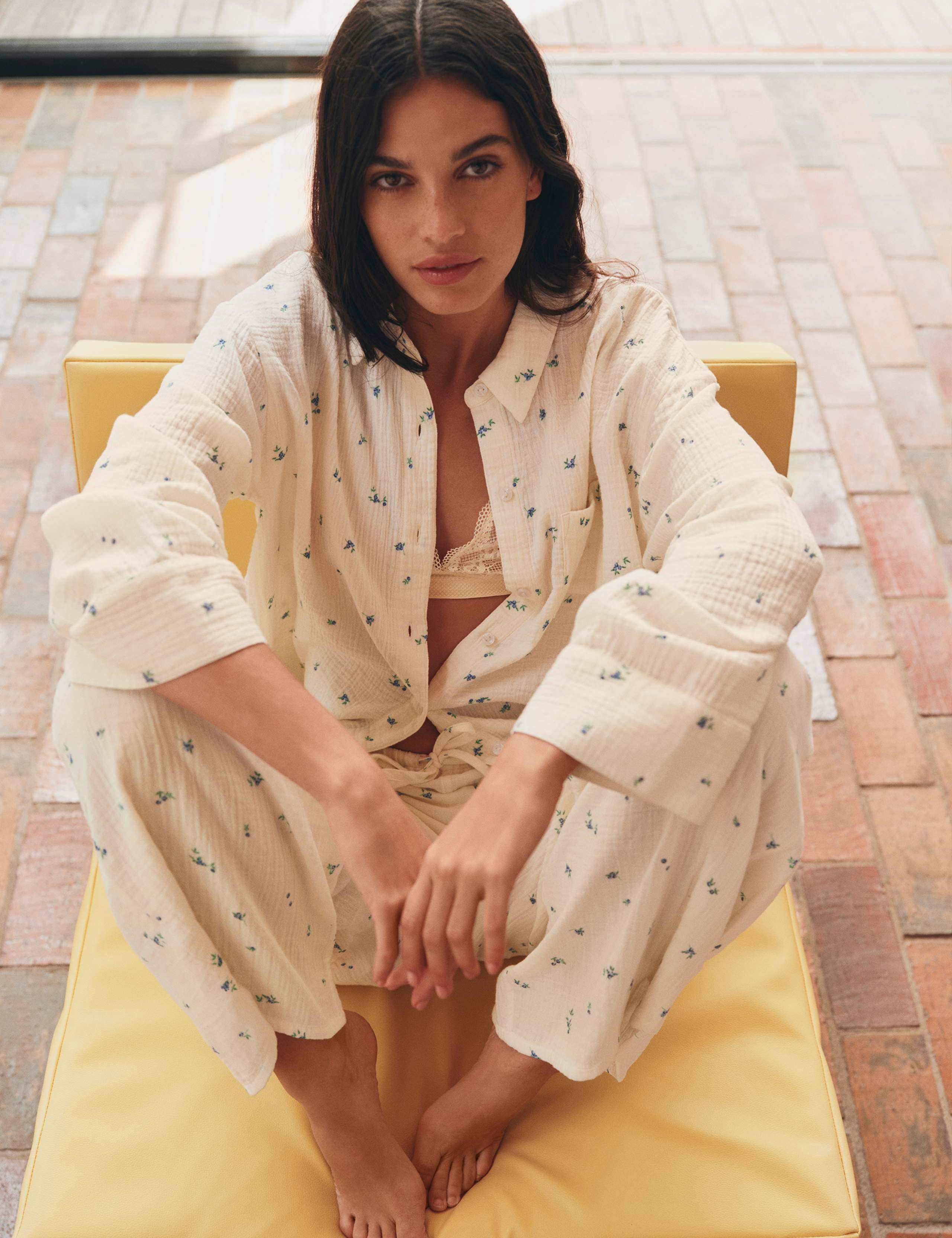 Pure Cotton Muslin Printed Pyjama Top 1 of 6