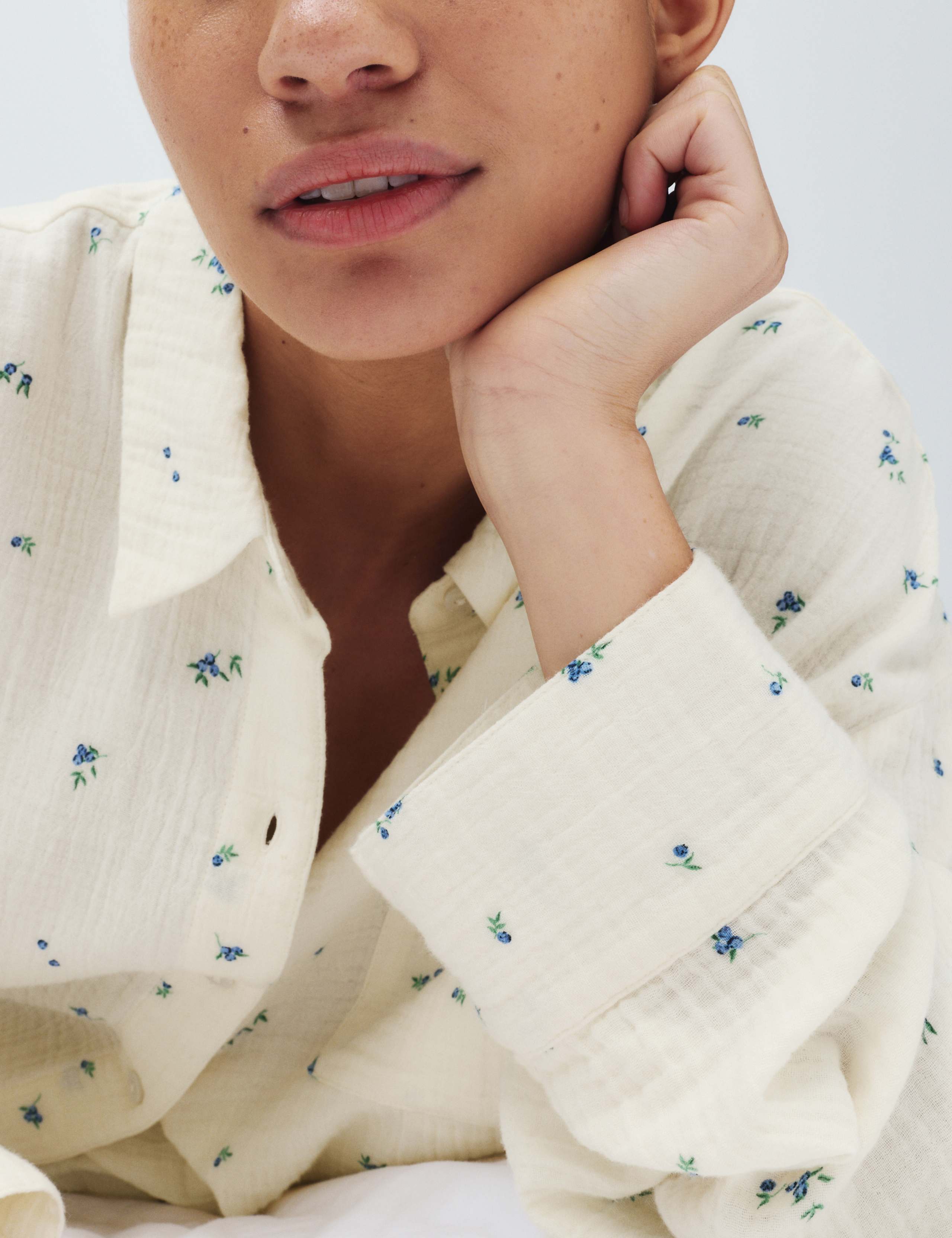 Pure Cotton Muslin Printed Pyjama Top 5 of 6