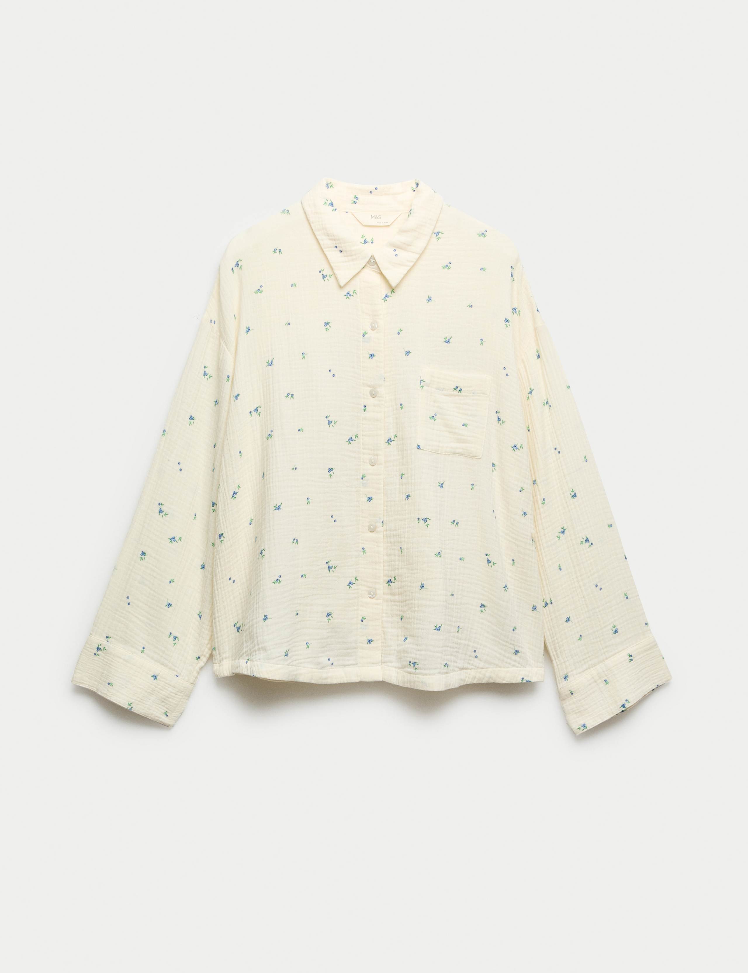 Pure Cotton Muslin Printed Pyjama Top 2 of 6