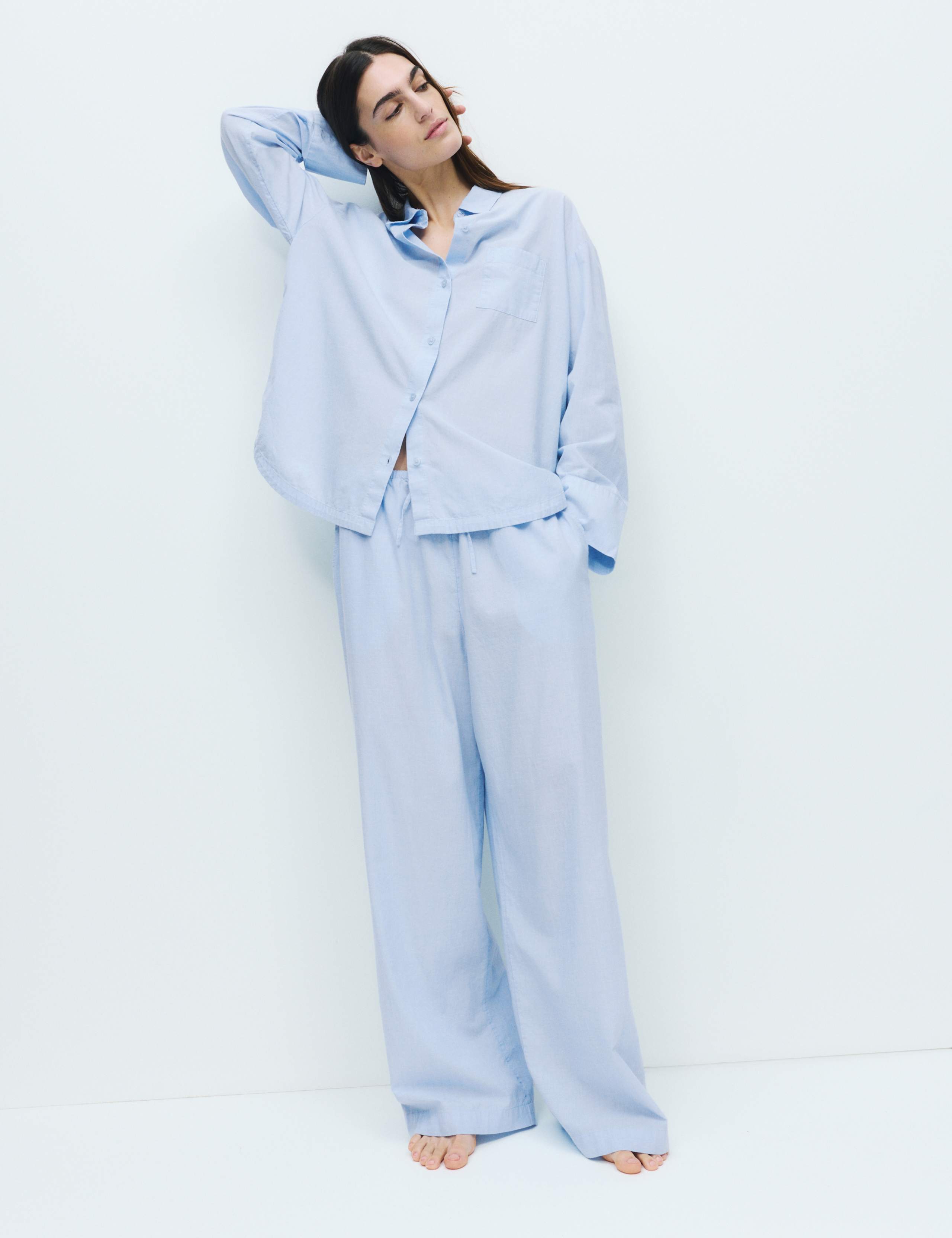 Pure Cotton Chambray Lounge Shirt 3 of 5