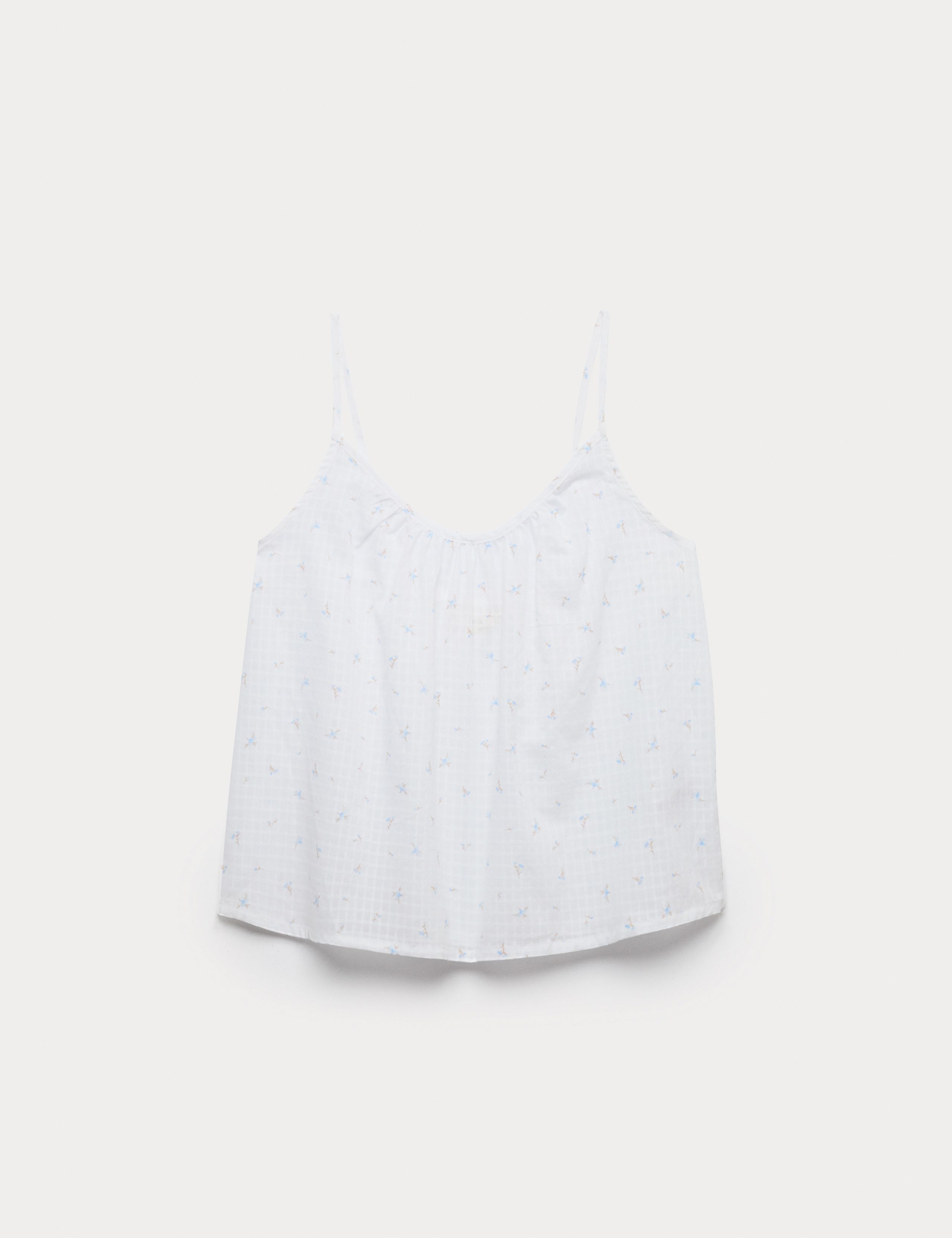 Pure Cotton Dobby Grid Ditsy Print Cami Top 2 of 5