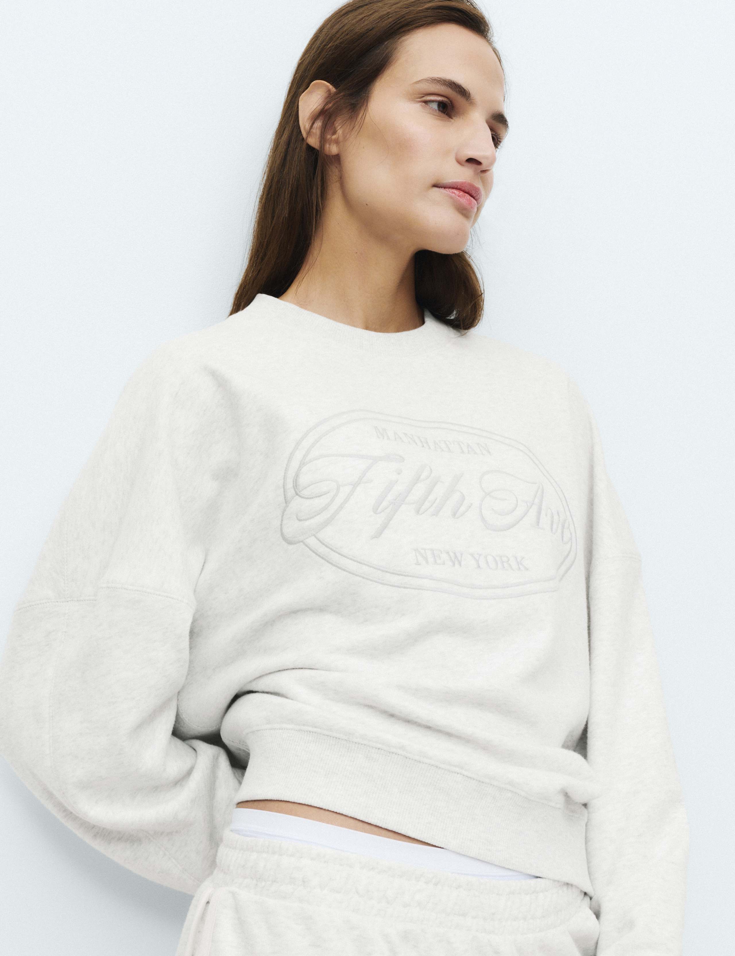 Cotton Rich Embroidered Loopback Sweatshirt 4 of 4