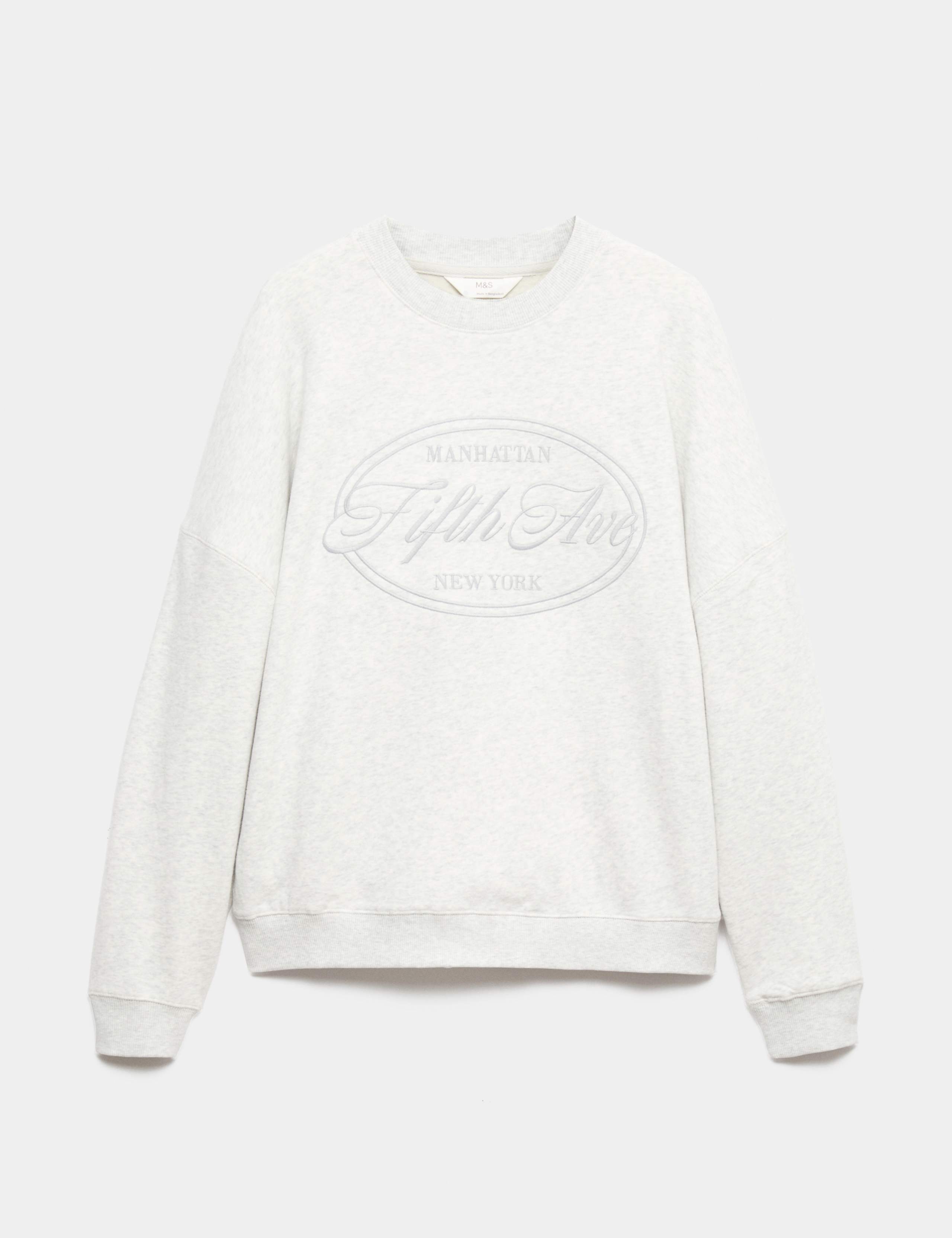 Cotton Rich Embroidered Loopback Sweatshirt 2 of 4