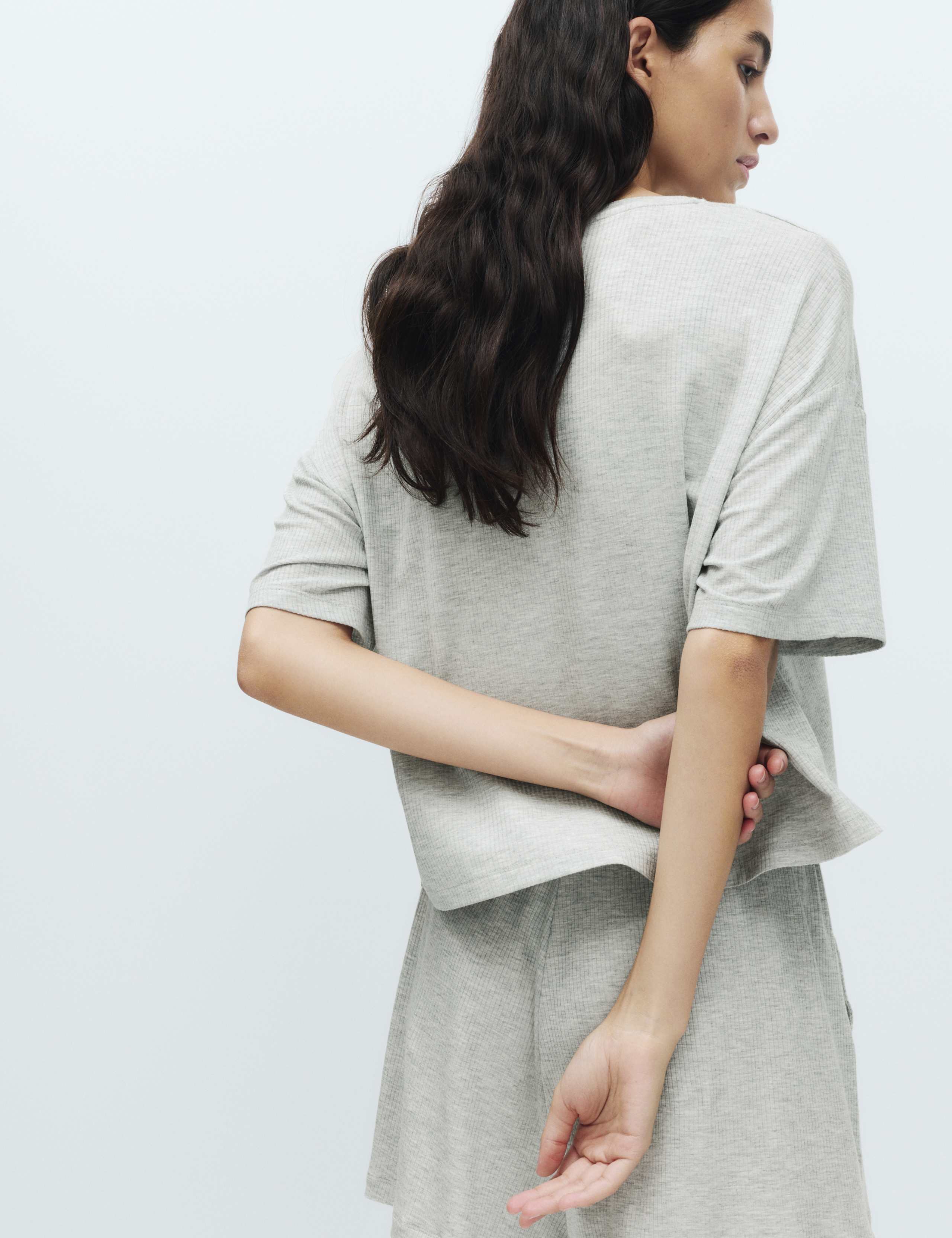 Modal Rich Ribbed Pyjama Top 3 of 5