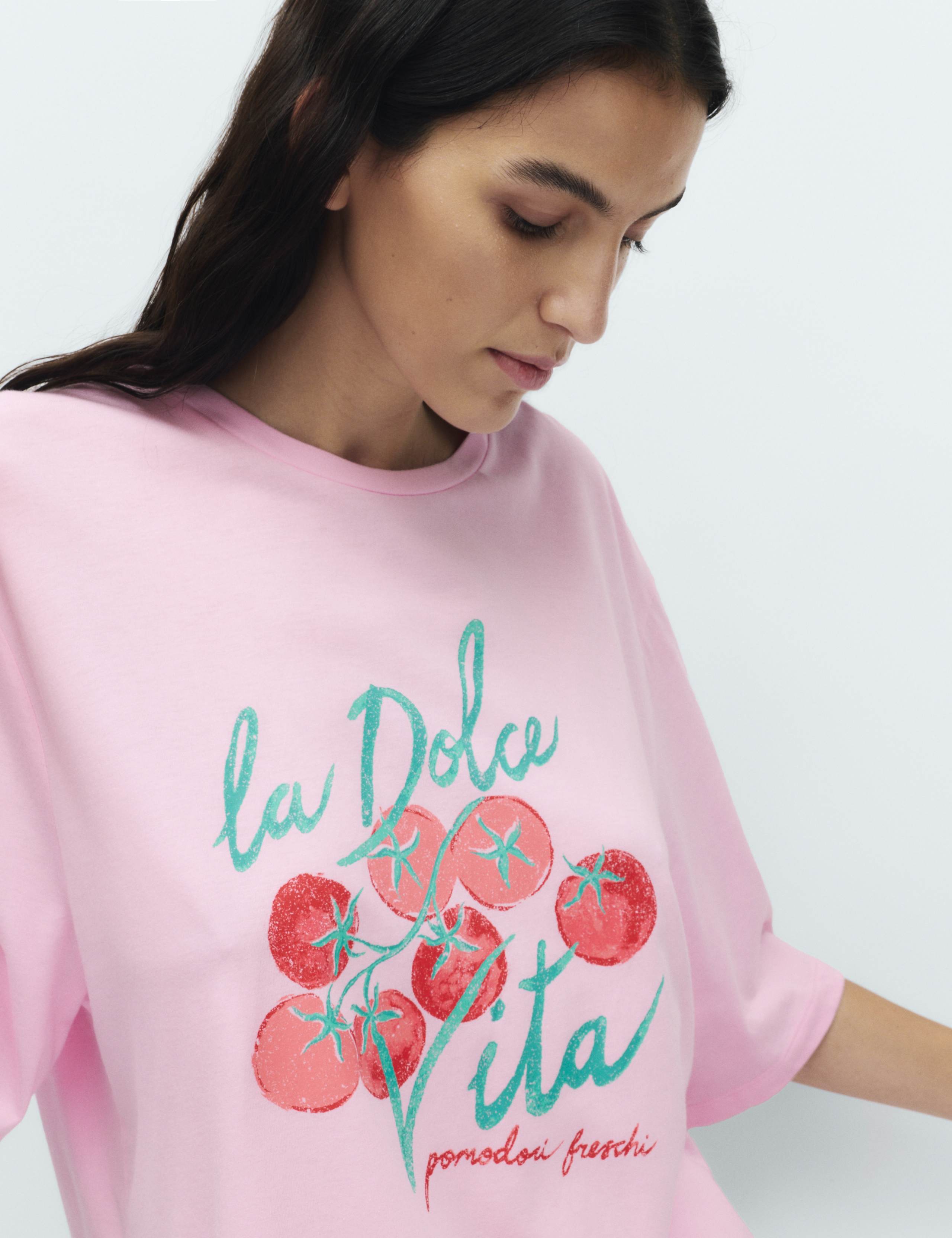 Cotton Modal Tomato Print Pyjama Top 4 of 4