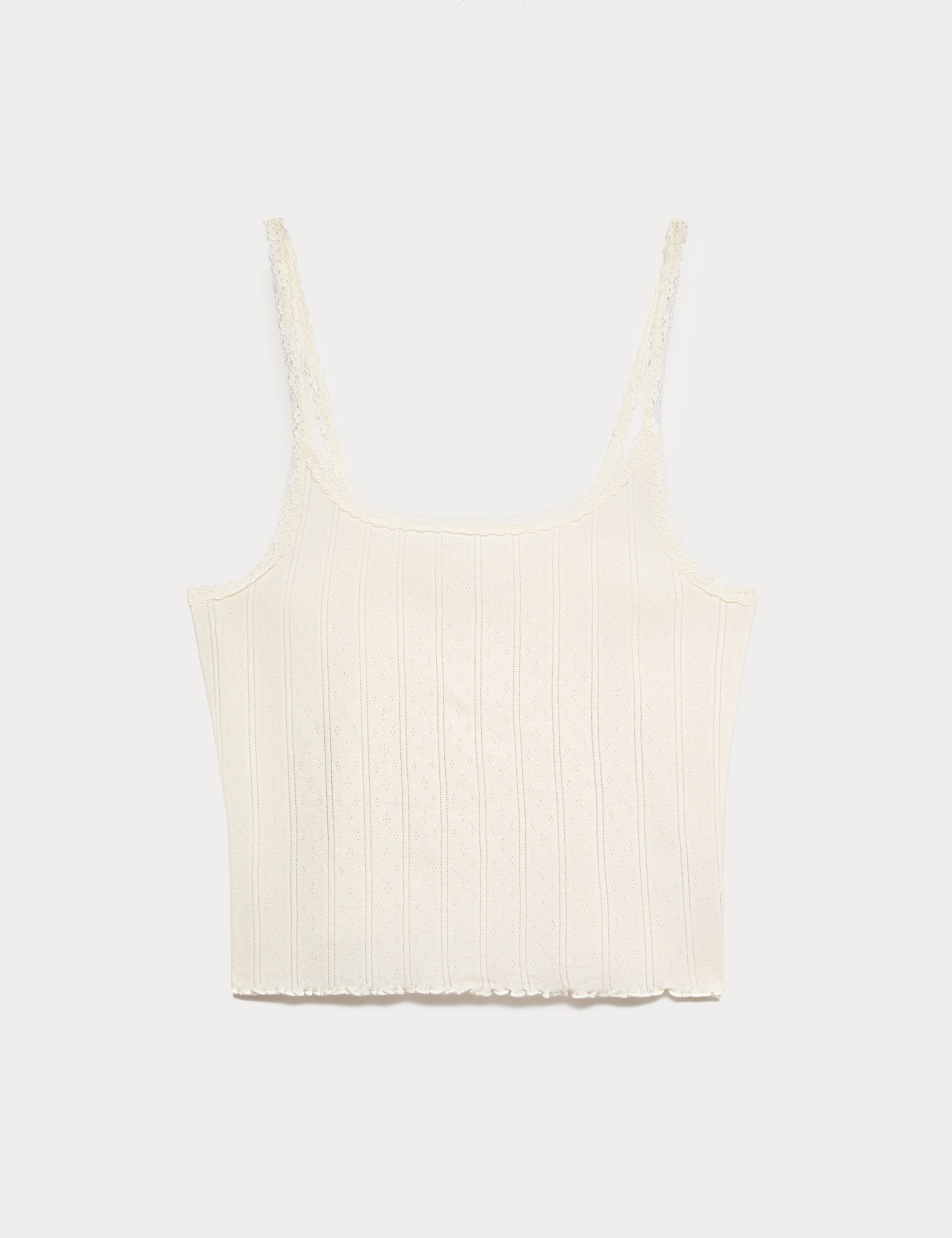 Pure Cotton Pointelle Lace Cami Pyjama Top 2 of 5
