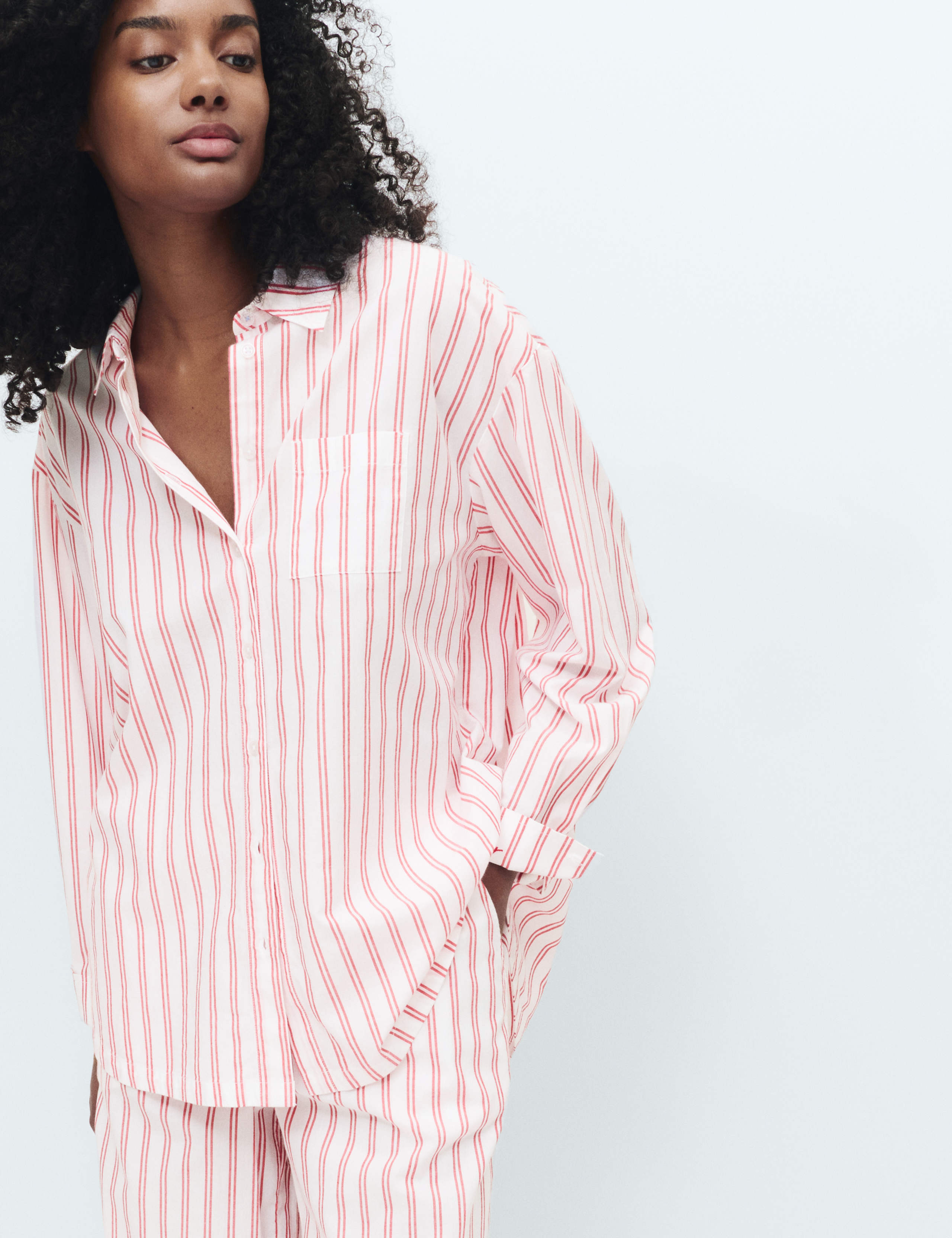 Pure Cotton Striped Pyjama Shirt 6 of 6